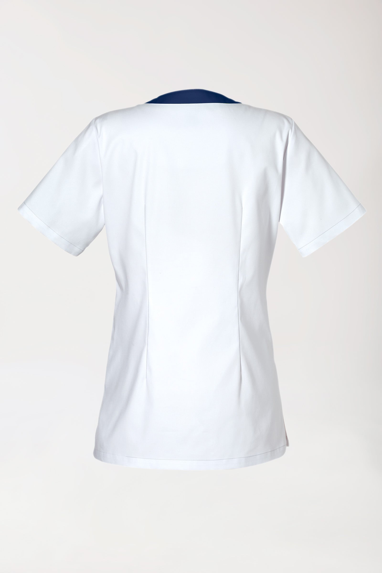 CLINIC STRETCH oversteektuniek dames - 1/2 mouw wit/navy