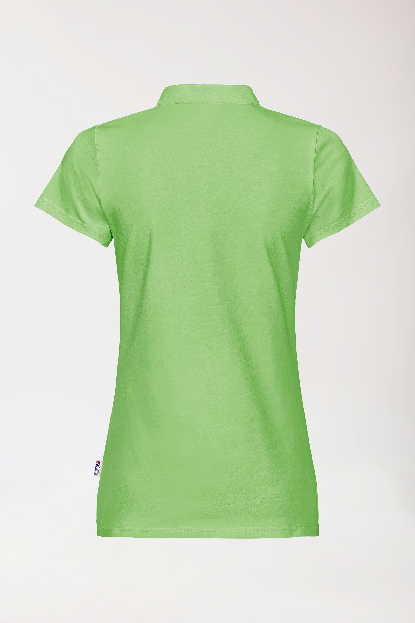 Stretch shirt dames - opstaande kraag appelgroen, Achterzijde view 
