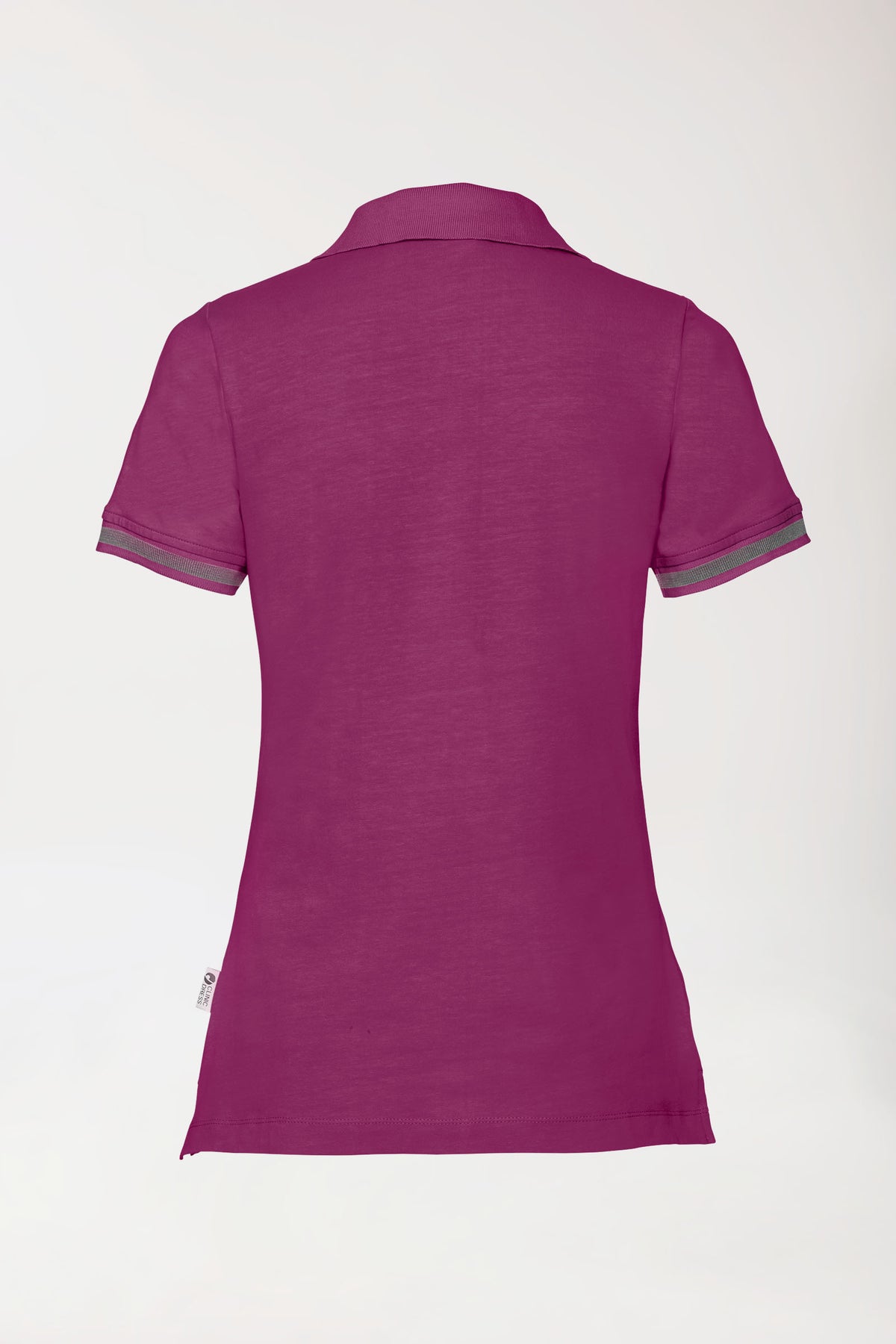 Stretch shirt dames - polokraag berry/donkergrijs melange, Achterzijde view 