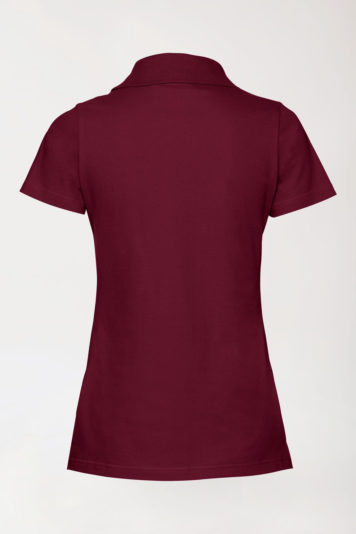 Stretch shirt dames - polokraag bordeaux, Achterzijde view 