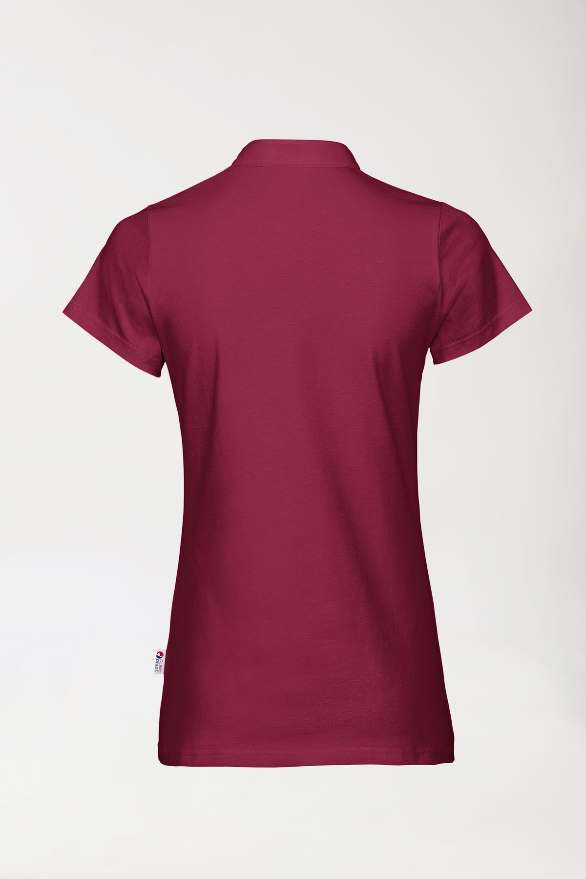 Stretch shirt dames - opstaande kraag bordeaux, Achterzijde view 