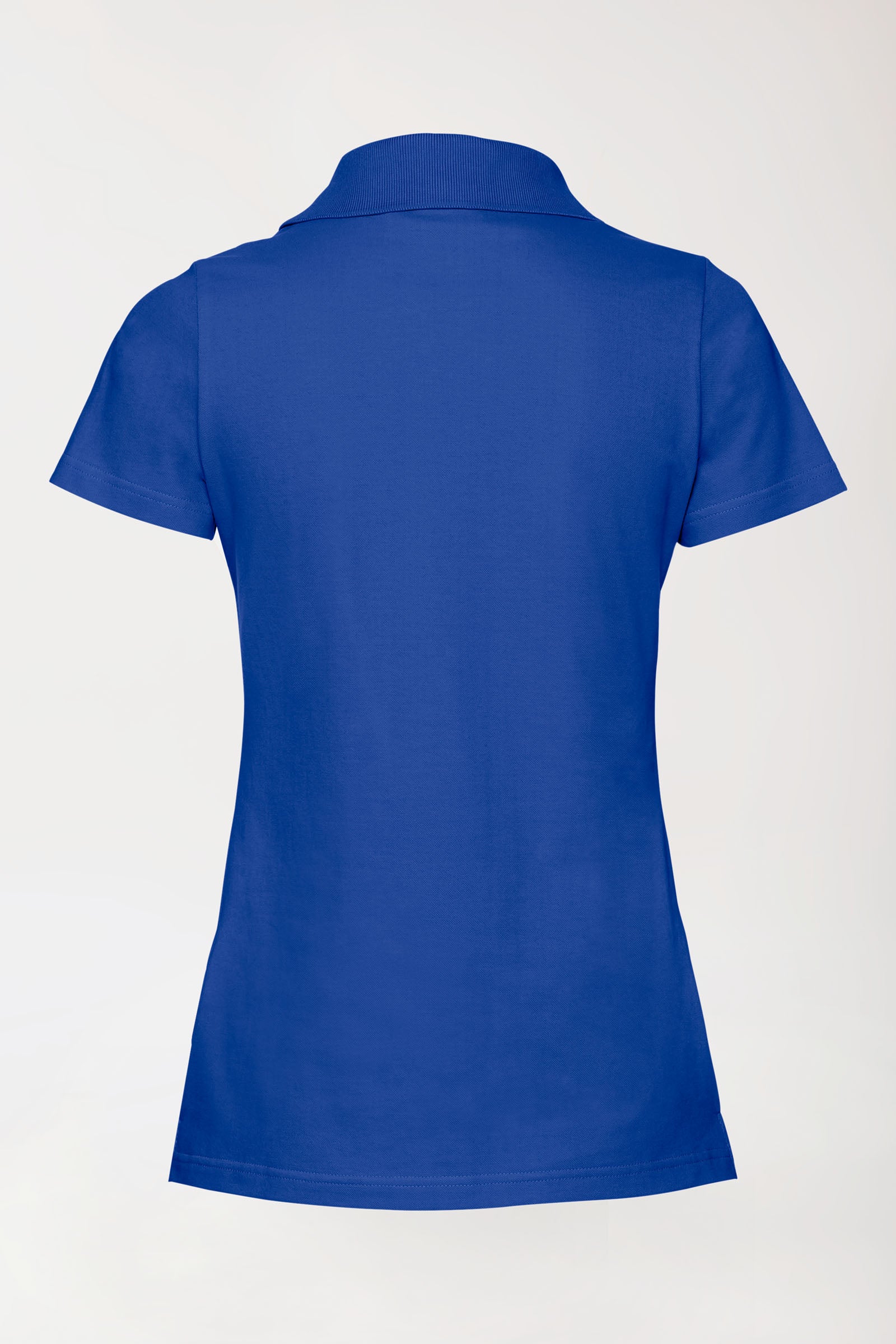 Stretch shirt dames - polokraag koningsblauw, Achterzijde view 