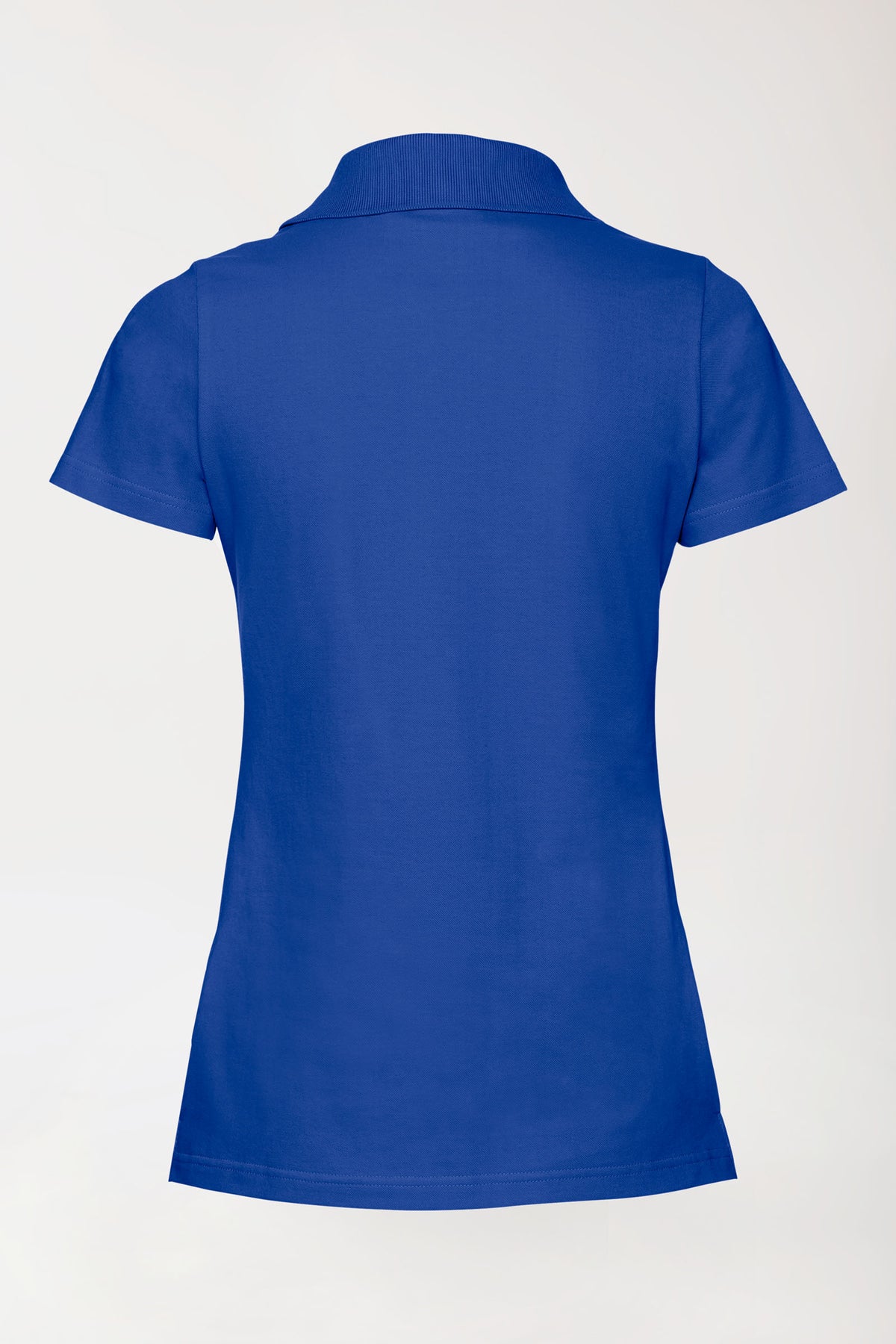 Stretch shirt dames - polokraag koningsblauw, Achterzijde view 