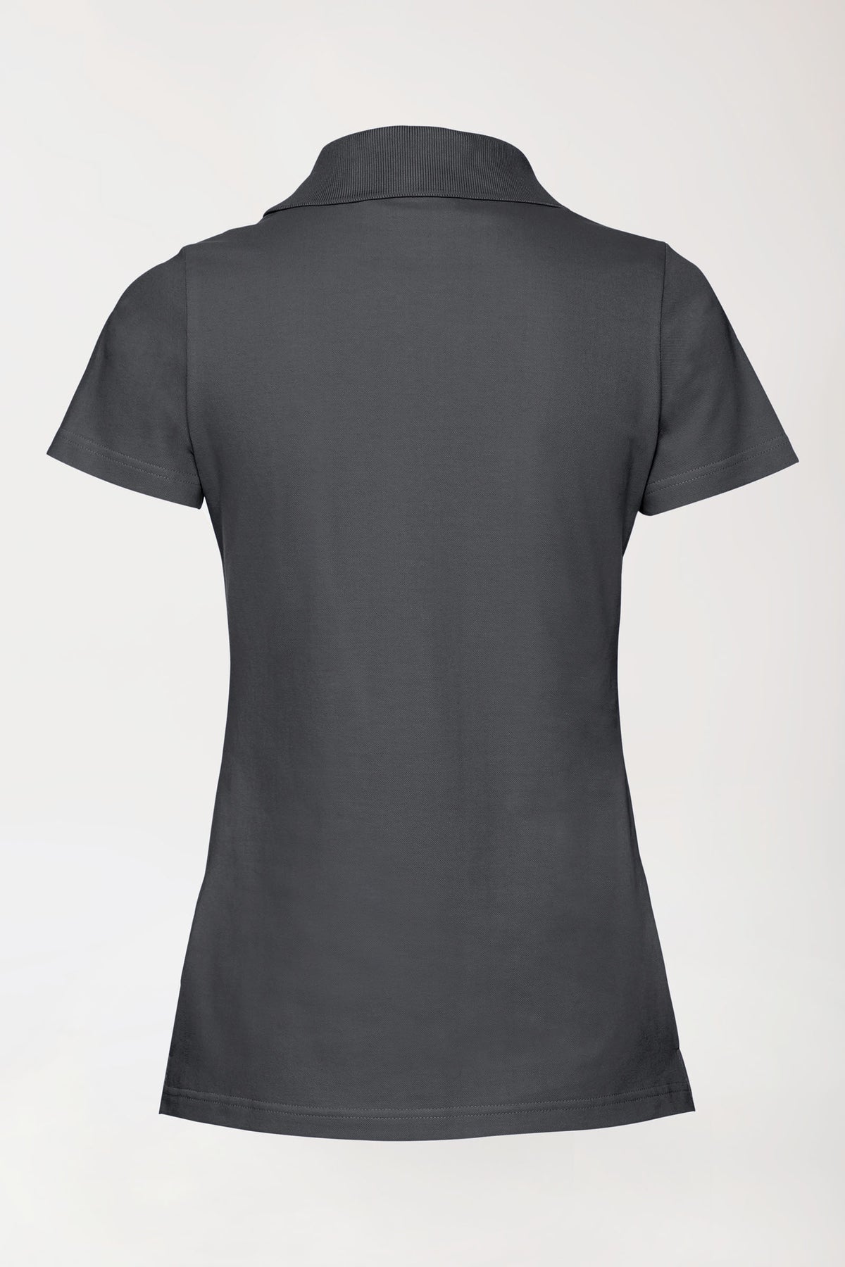 Stretch shirt dames - polokraag leigrijs, Achterzijde view 