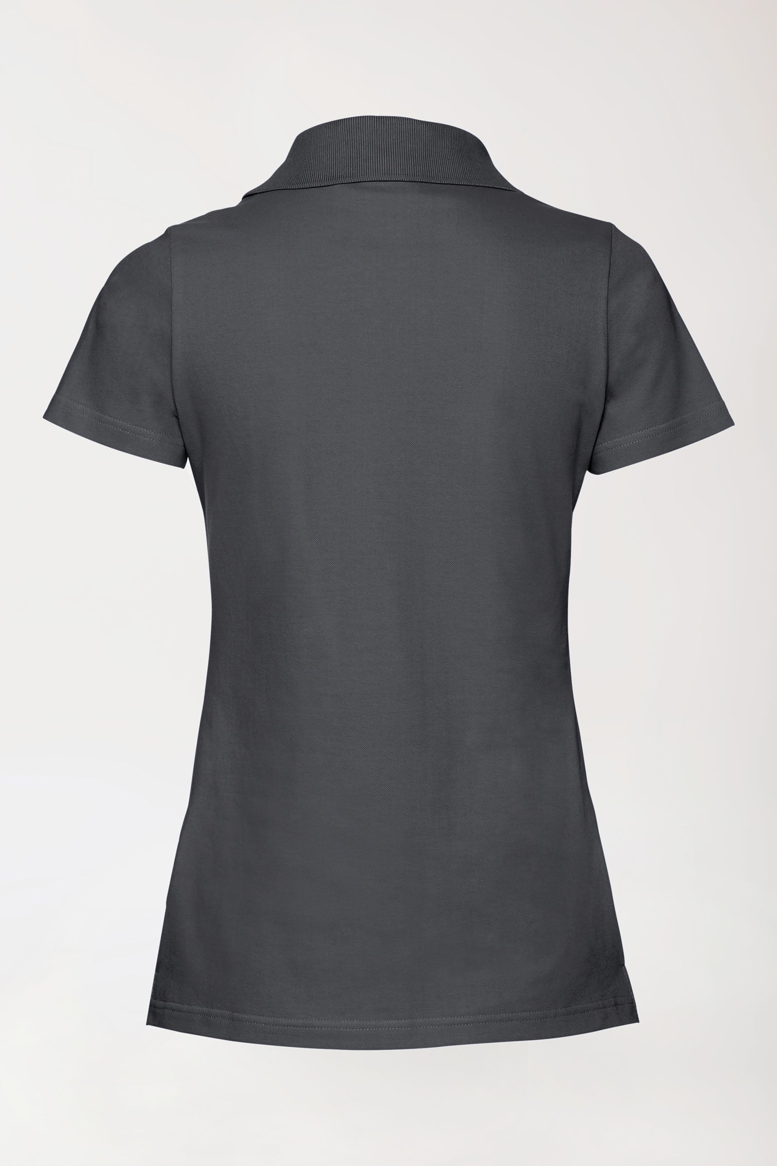 Stretch shirt dames - polokraag leigrijs, Achterzijde view 