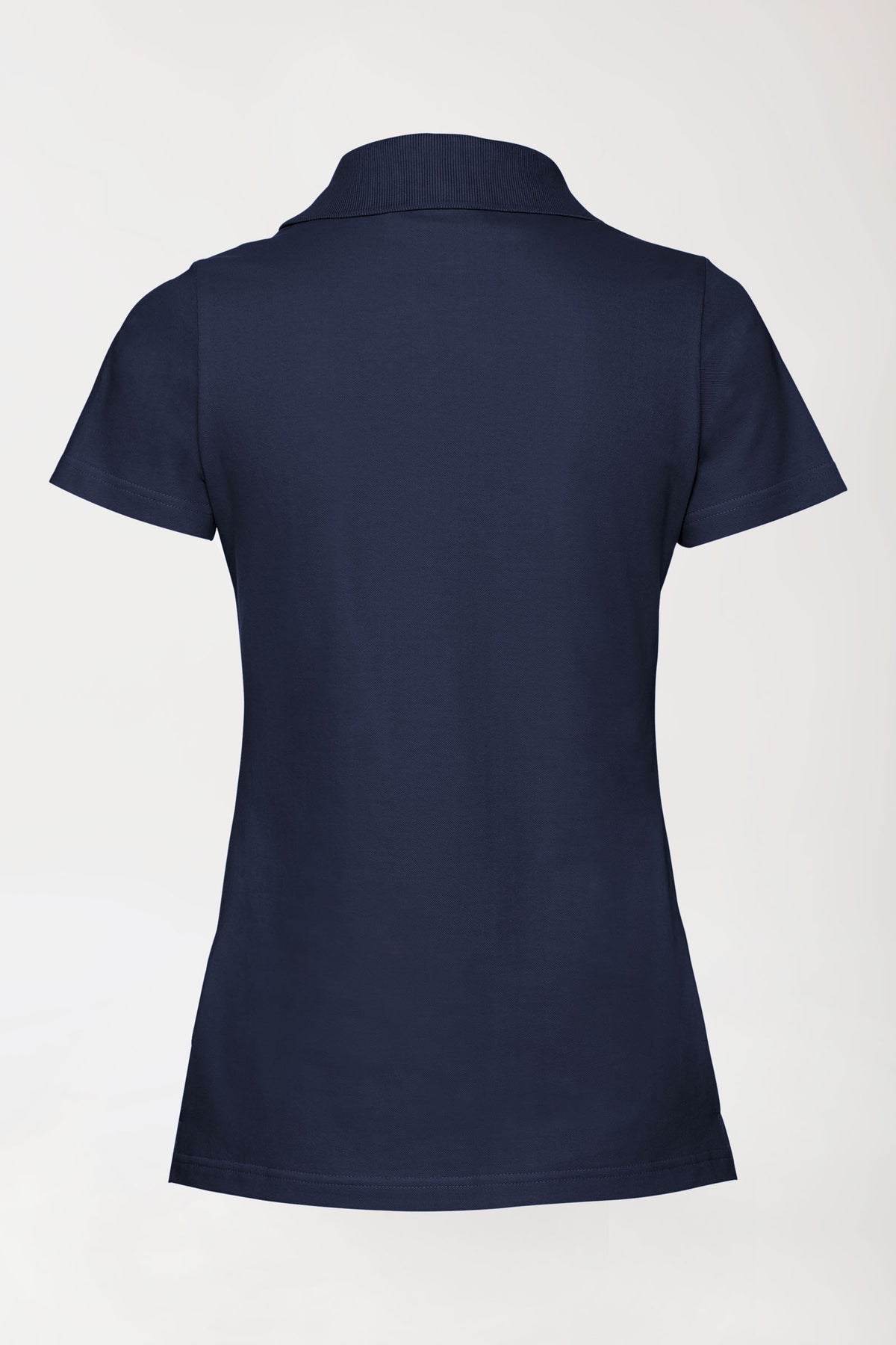 Stretch shirt dames - polokraag navy, Achterzijde view 