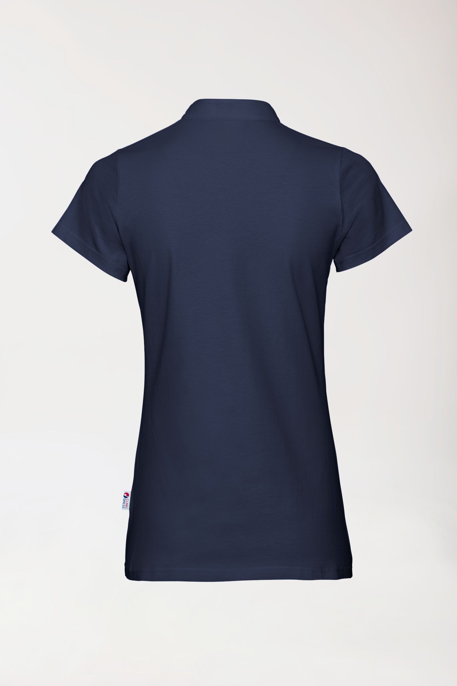 Stretch shirt dames - opstaande kraag navy, Achterzijde view 