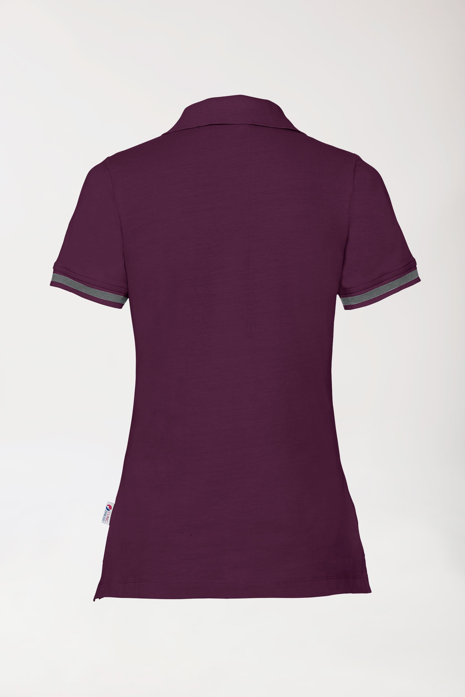 Stretch shirt dames - polokraag pruimen/donkergrijs melange