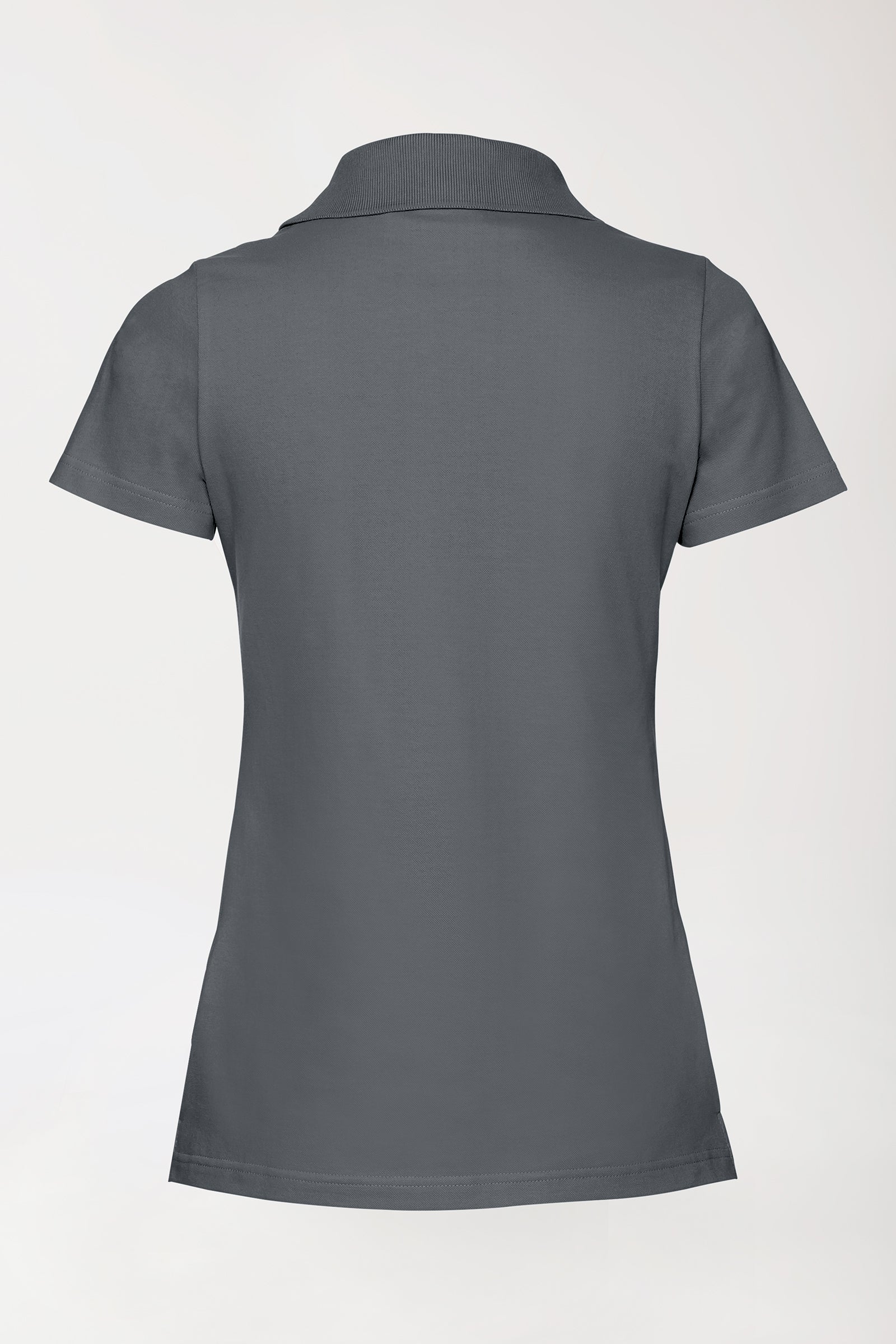 Stretch shirt dames - polokraag steengrijs, Achterzijde view 