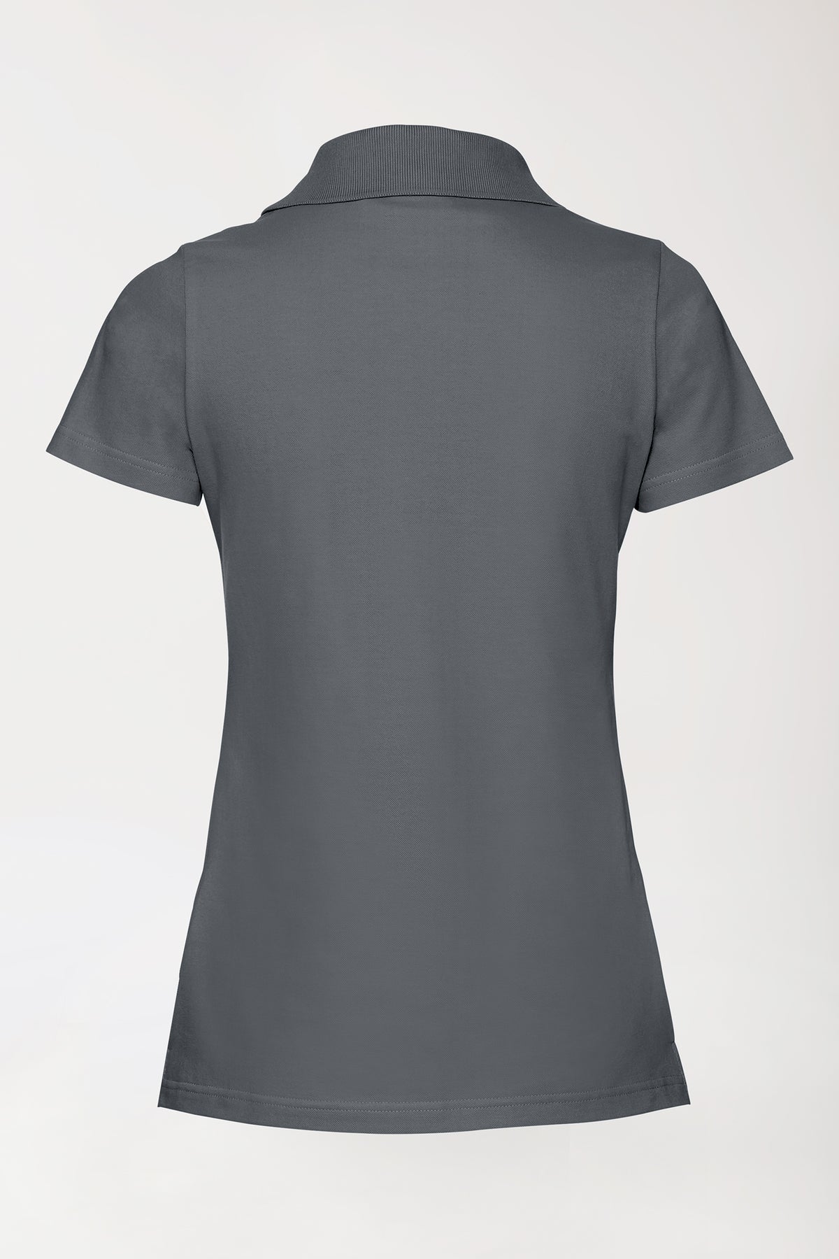 Stretch shirt dames - polokraag steengrijs, Achterzijde view 