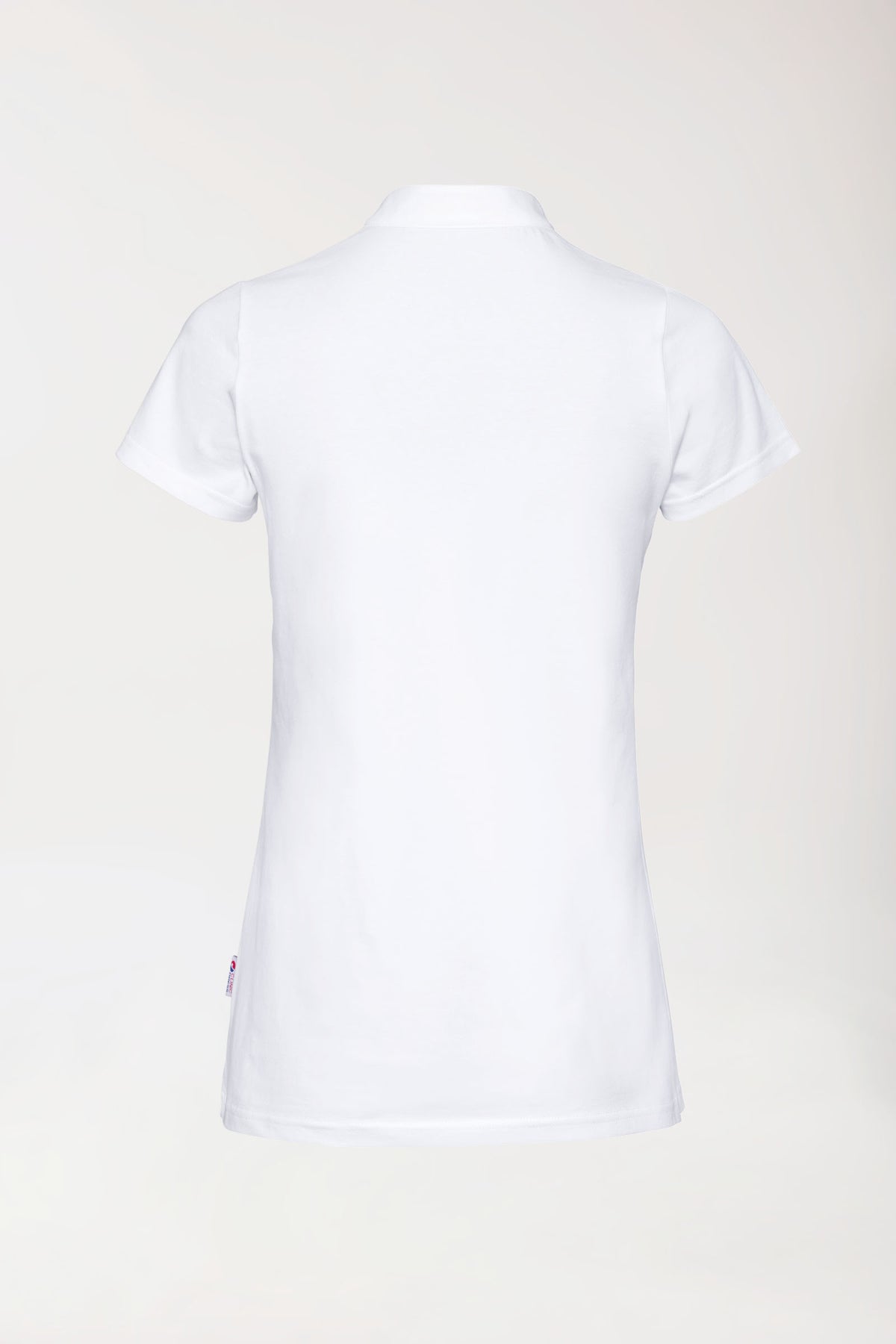 Stretch shirt dames - opstaande kraag wit, Achterzijde view 