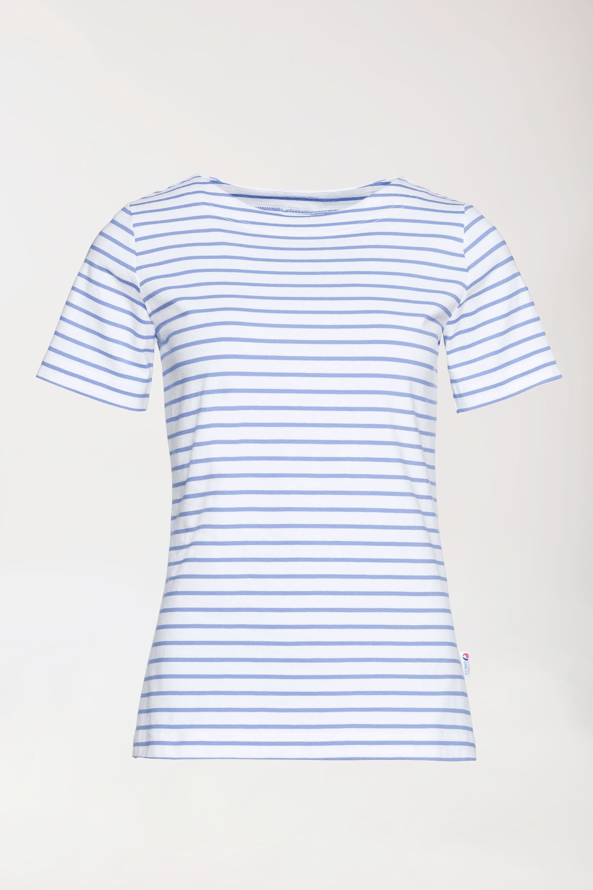 Shirt dames - 1/2 mouw wit/blauw, Achterzijde view 