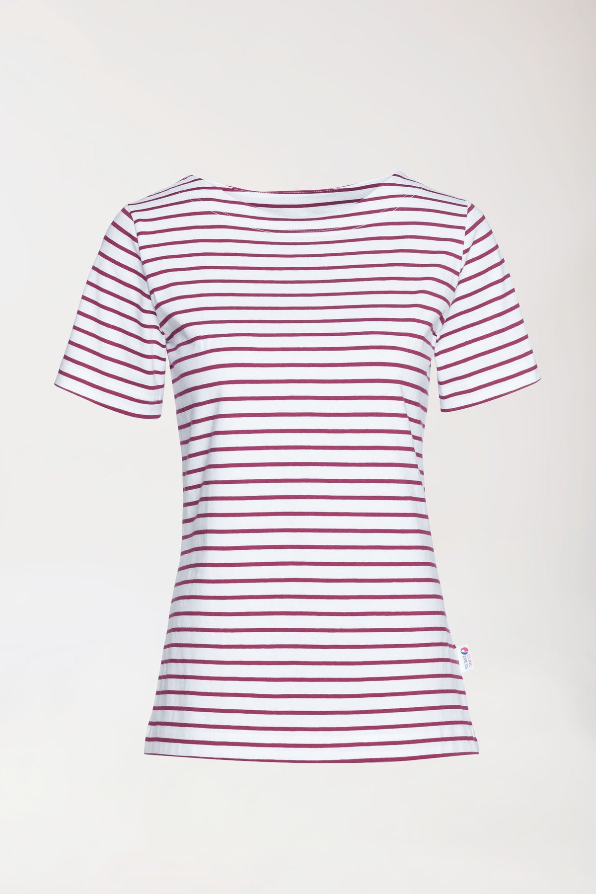 Shirt dames - 1/2 mouw wit/bordeaux, Achterzijde view 