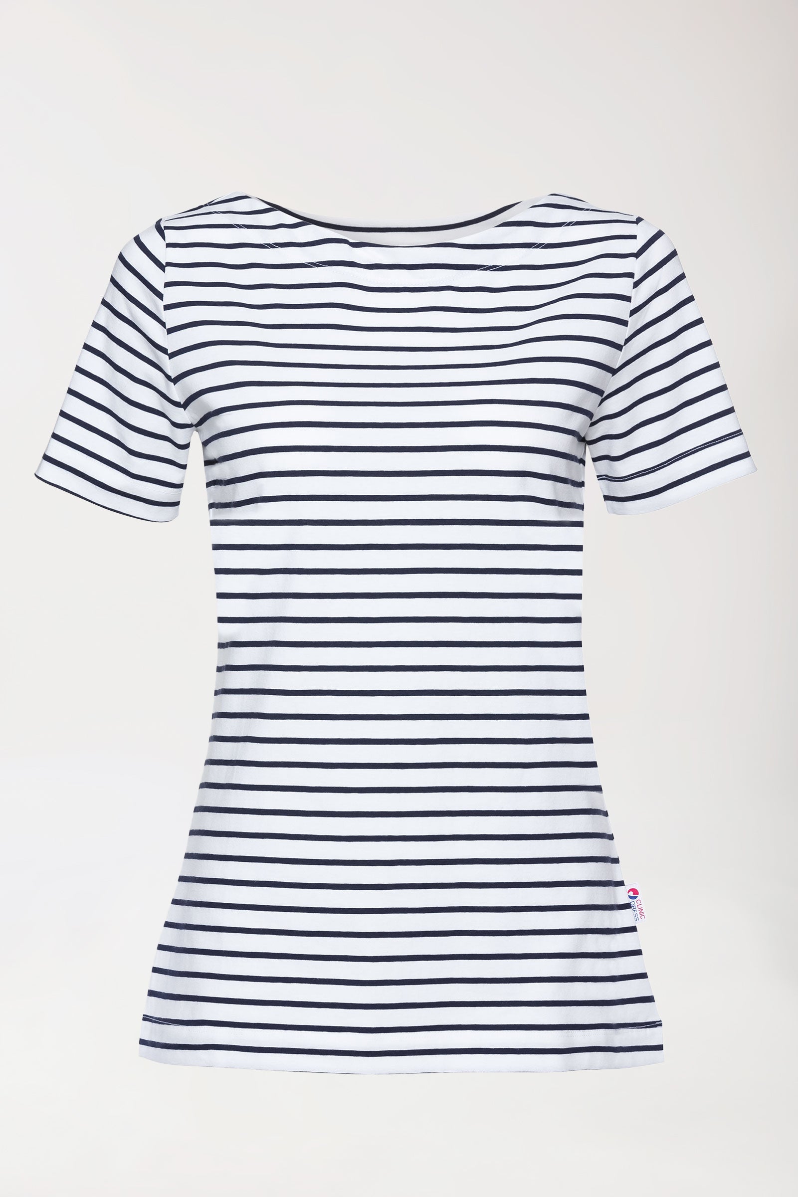 Shirt dames - 1/2 mouw wit/navy