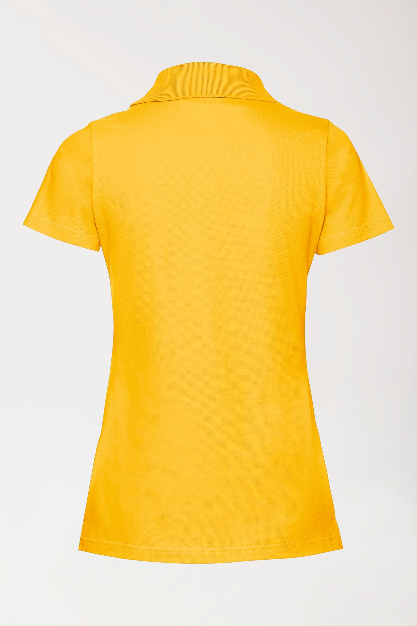 Stretch shirt dames - polokraag zonnegeel, Achterzijde view 