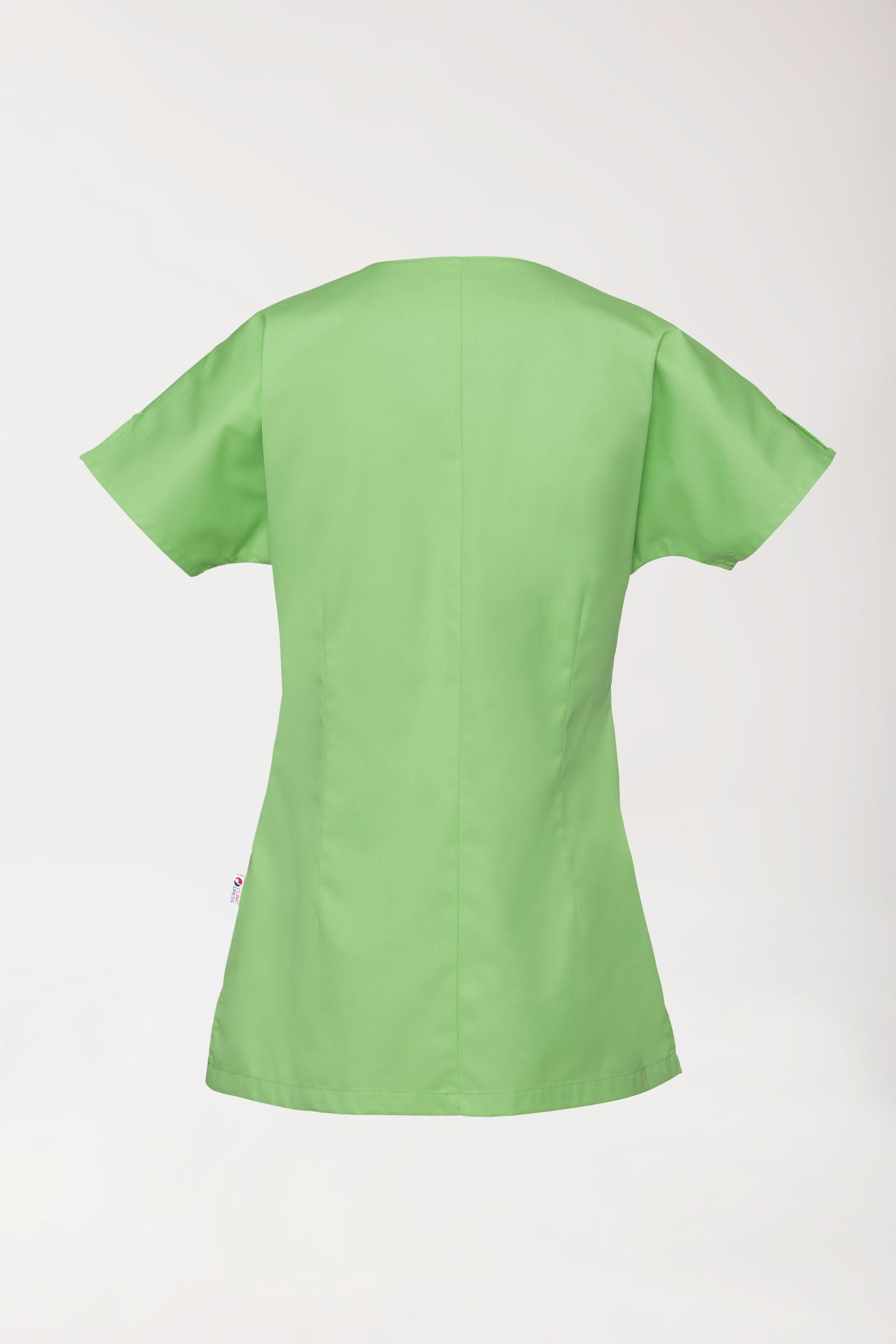 Beauty tuniek dames - asymmetrische knoopsluiting appelgroen