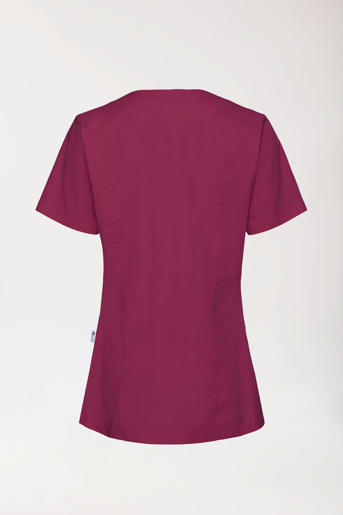Stretch tuniek dames - met knoopluiting bordeaux, Achterzijde view 