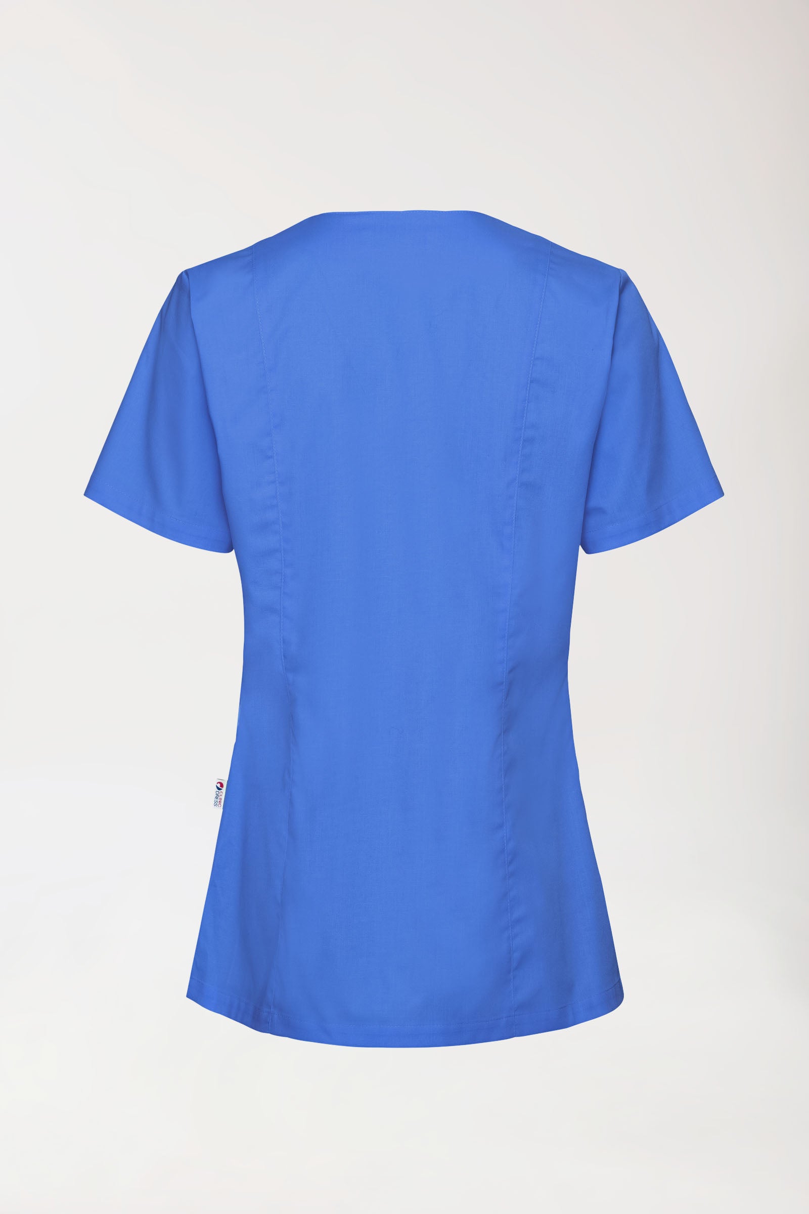 Stretch tuniek dames - met knoopluiting koningsblauw, Achterzijde view 