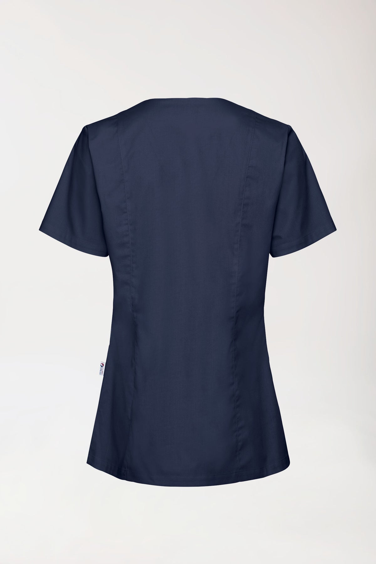 Stretch tuniek dames - met knoopluiting navy, Achterzijde view 