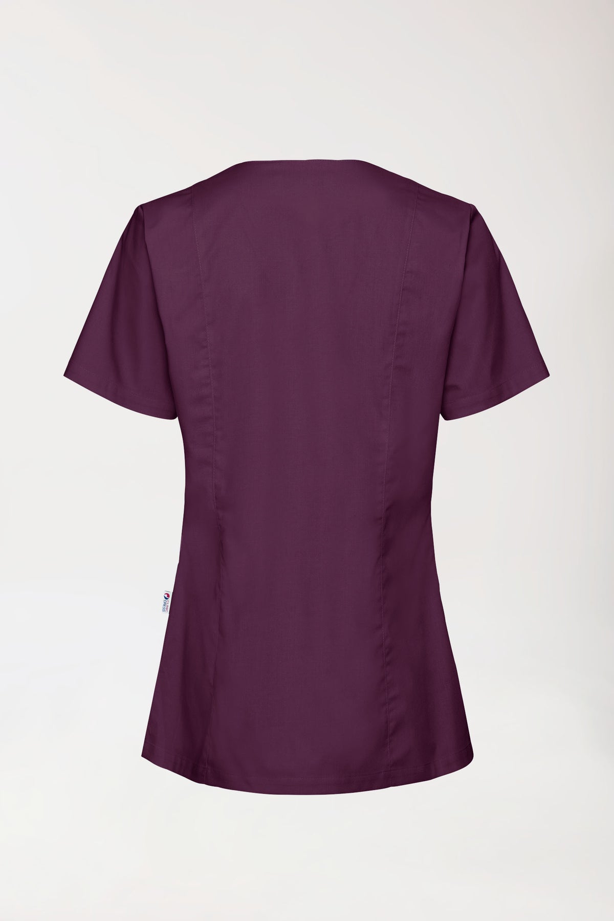Stretch tuniek dames - met knoopluiting pruimen, Achterzijde view 