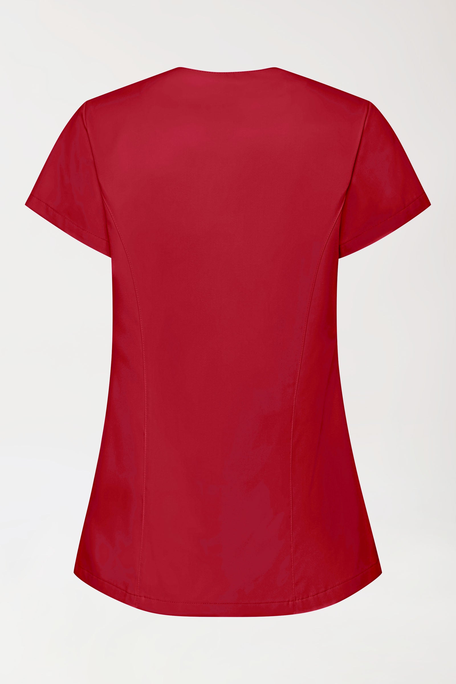 GREEN Stretch tuniek dames - asymetrische knoopsluiting rood, Achterzijde view 