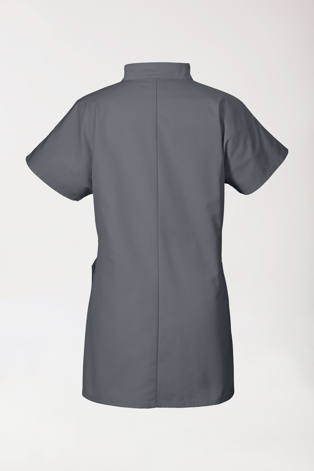 JUST STRONG tuniek dames - drukknoopsluiting steengrijs, Achterzijde view 