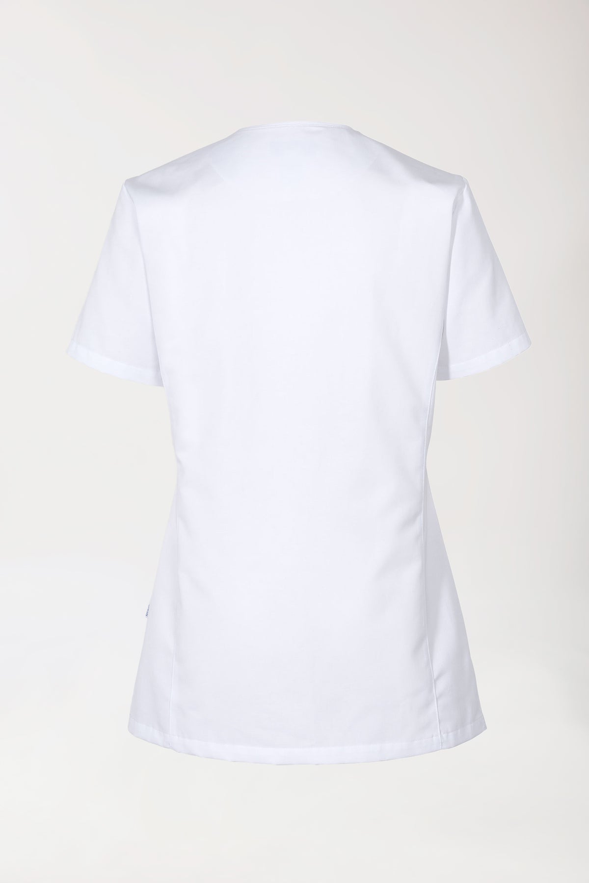 Beauty tuniek dames - drukknoopsluiting wit, Achterzijde view 