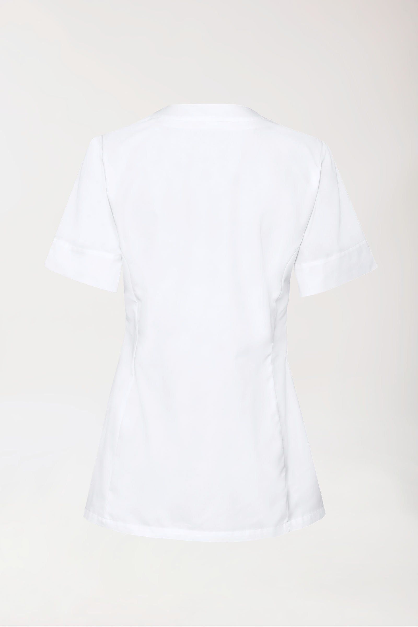 Beauty tuniek dames - bedekte knoopsluiting wit