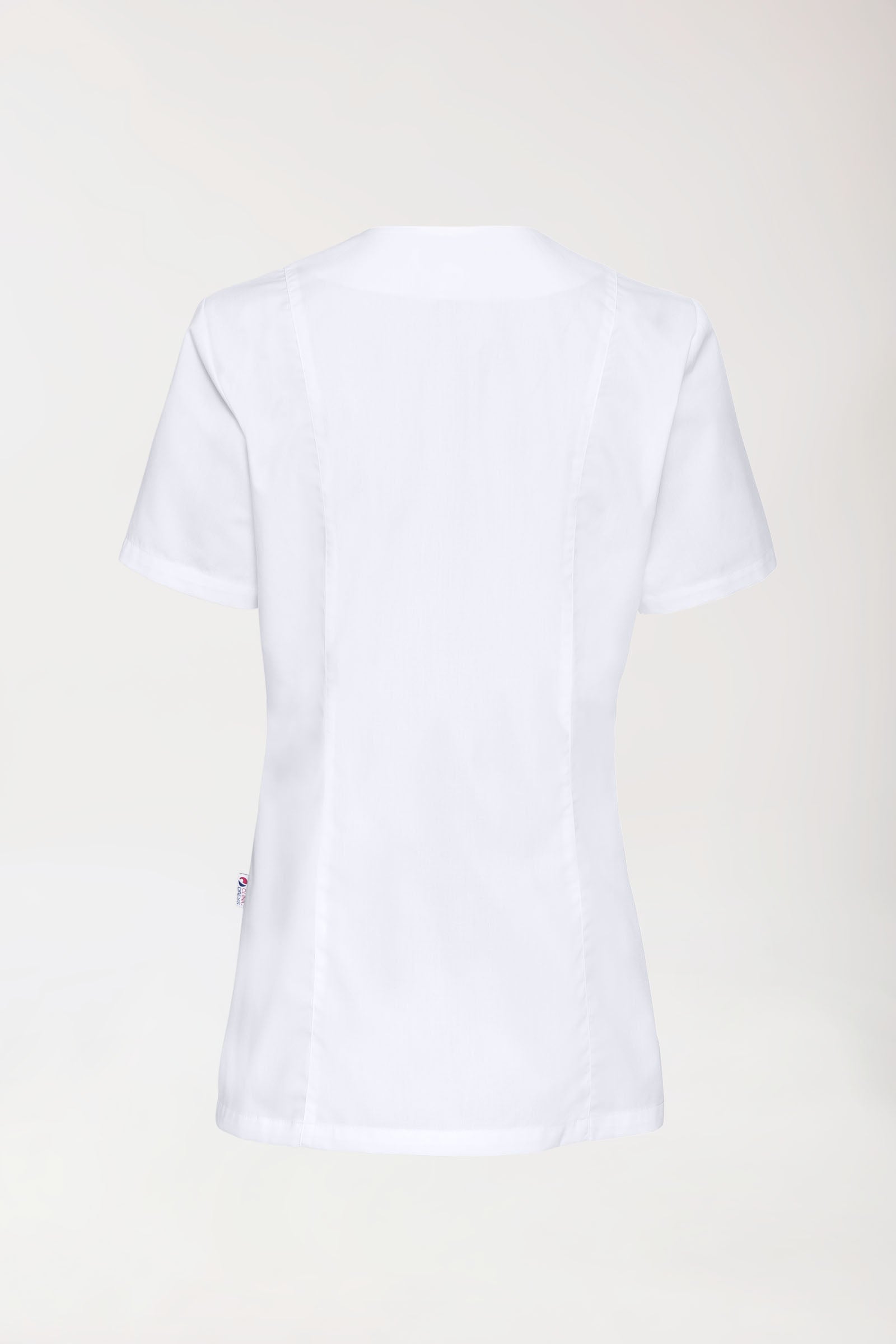 Stretch tuniek dames - met knoopluiting wit