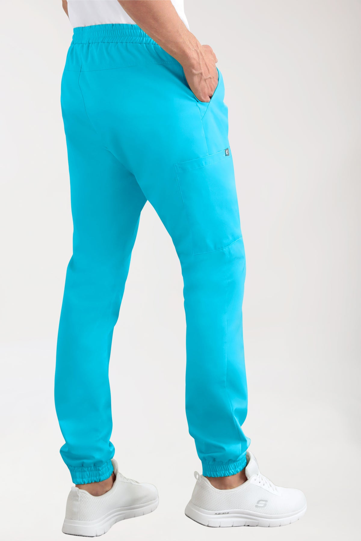 CORE cargo broek heren- joggingbroek style turquoise, Achterzijde view 