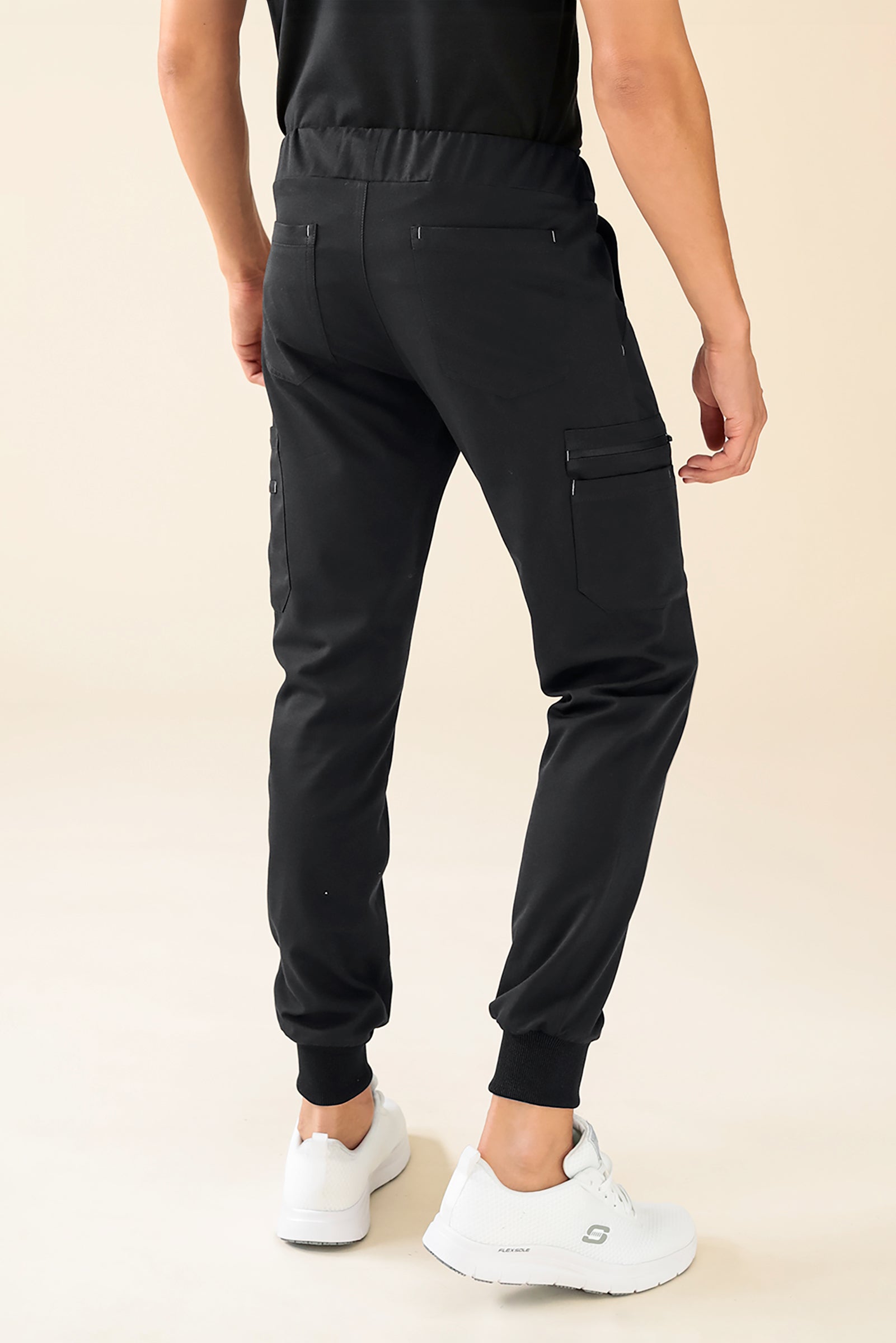 KAERE broek heren - zoom met elastische boord en beenzak zwart