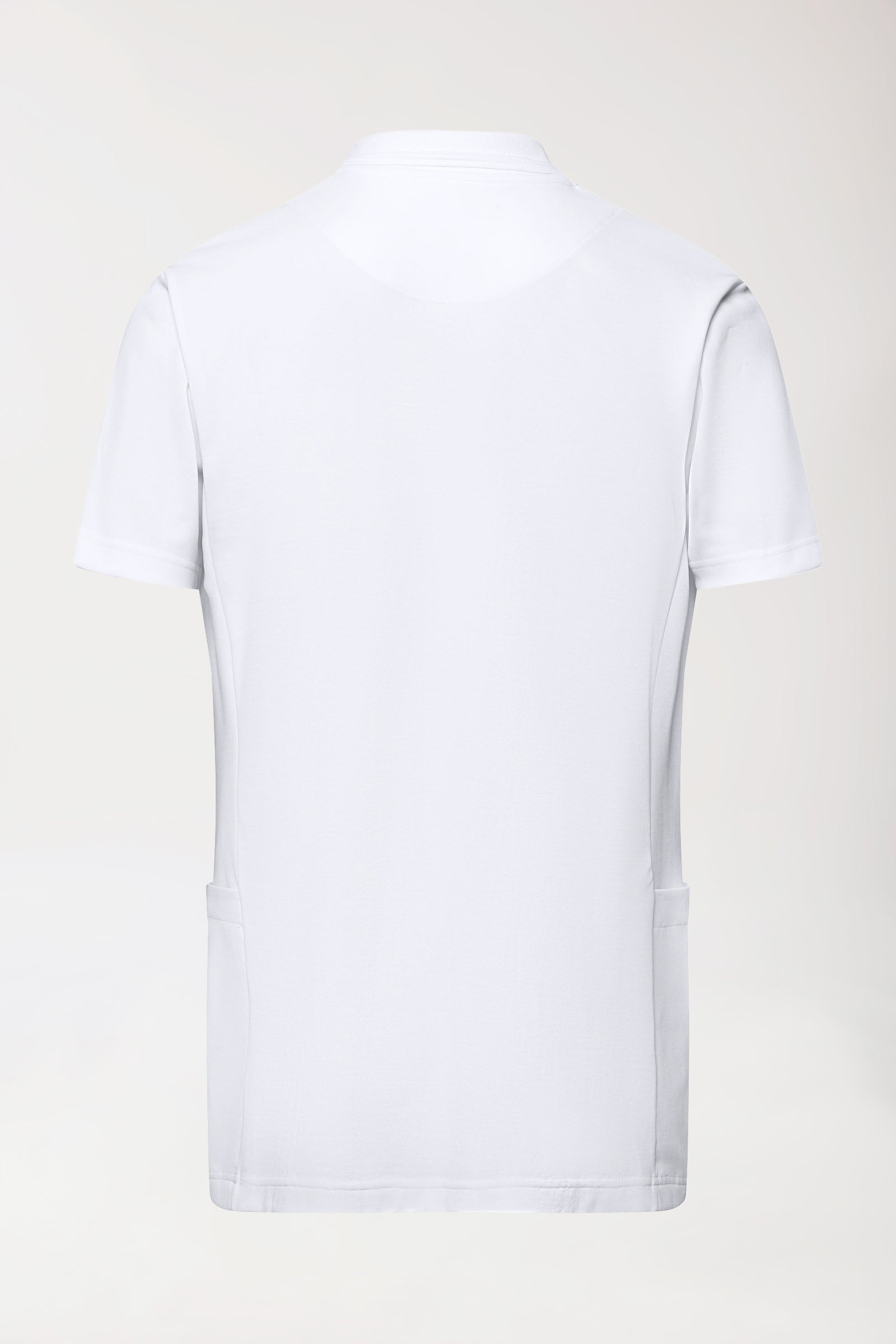 COMFY FLEX Stretch oversteektuniek heren - polokraag wit, Achterzijde view 