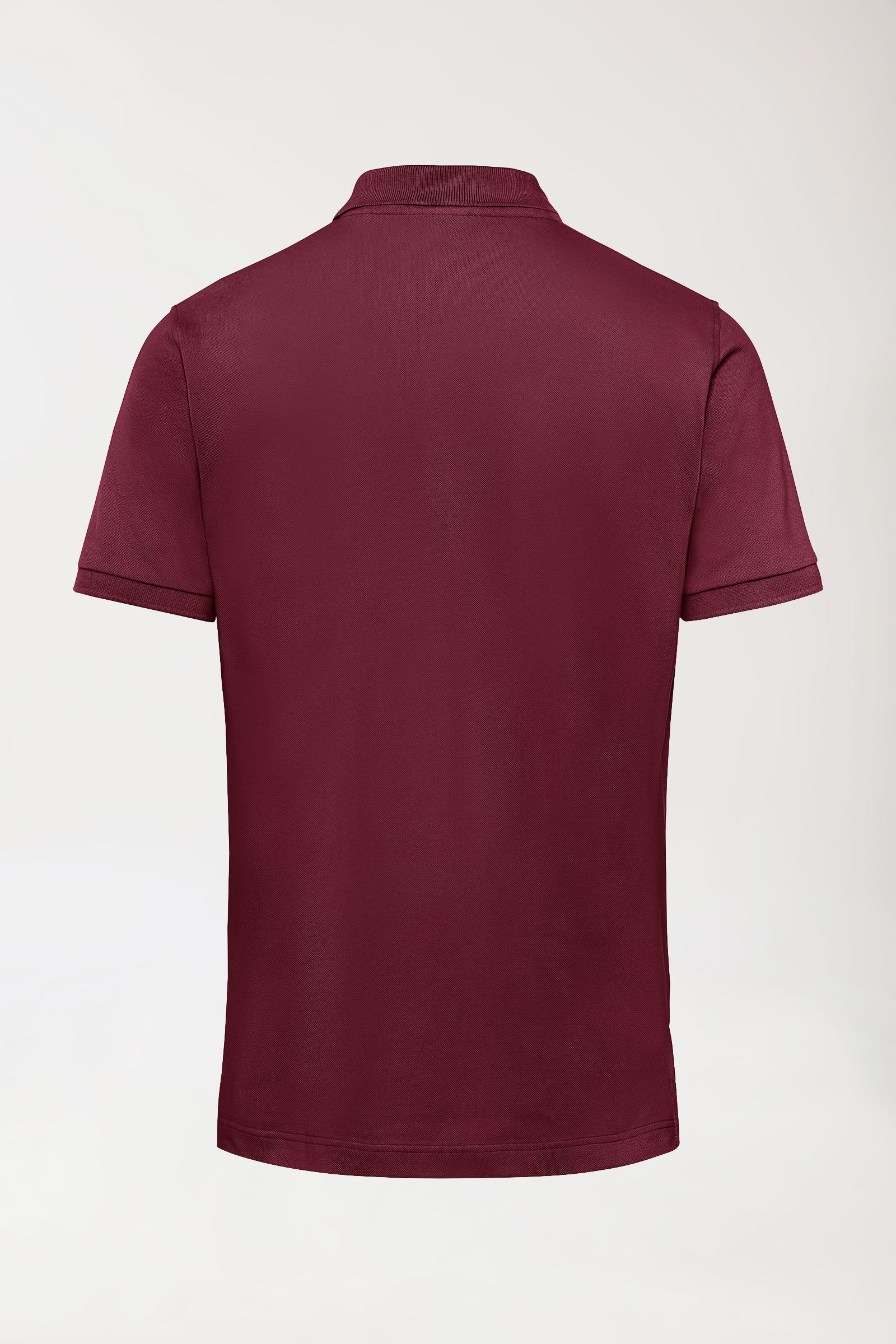Stretch shirt heren - polokraag bordeaux, Achterzijde view 