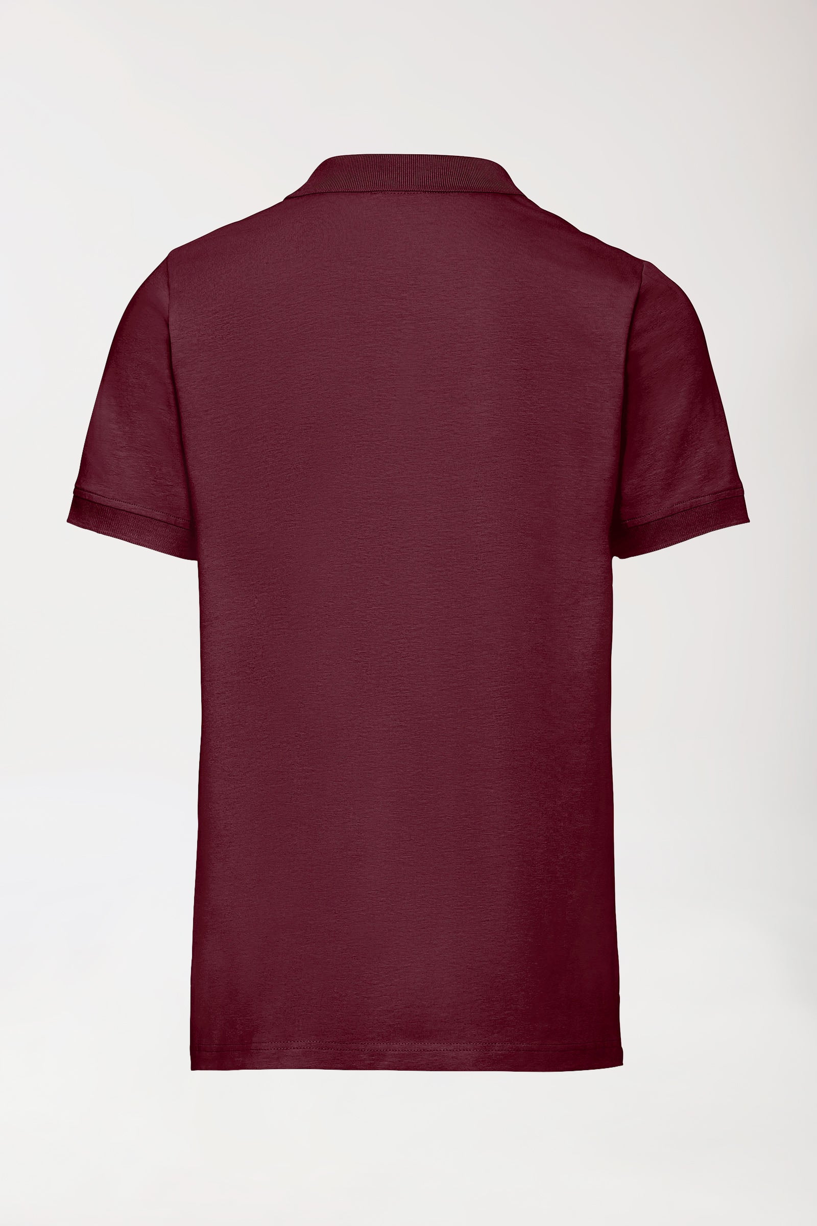 Stretch shirt heren - polokraag-knoopsluiting bordeaux, Achterzijde view 