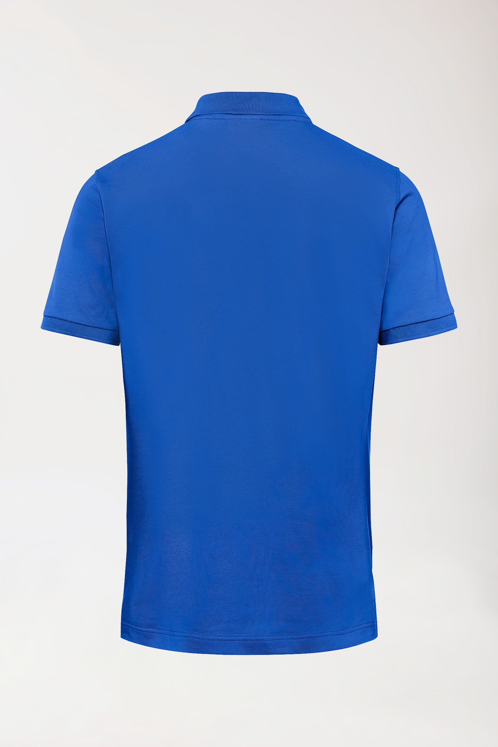 Stretch shirt heren - polokraag koningsblauw, Achterzijde view 