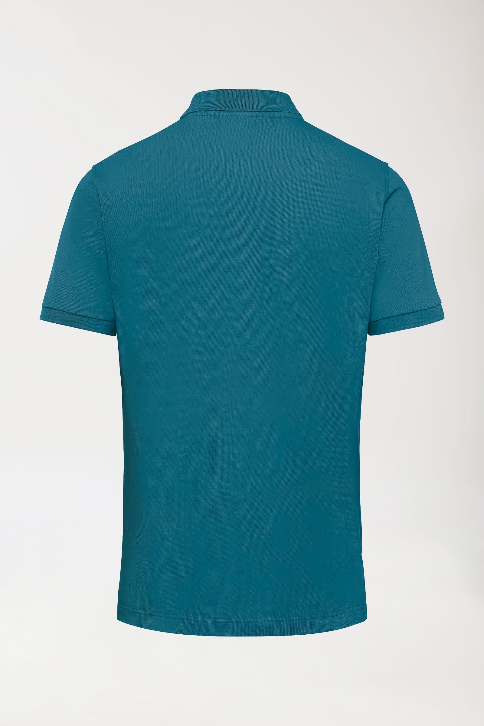 Stretch shirt heren - polokraag petrol, Achterzijde view 