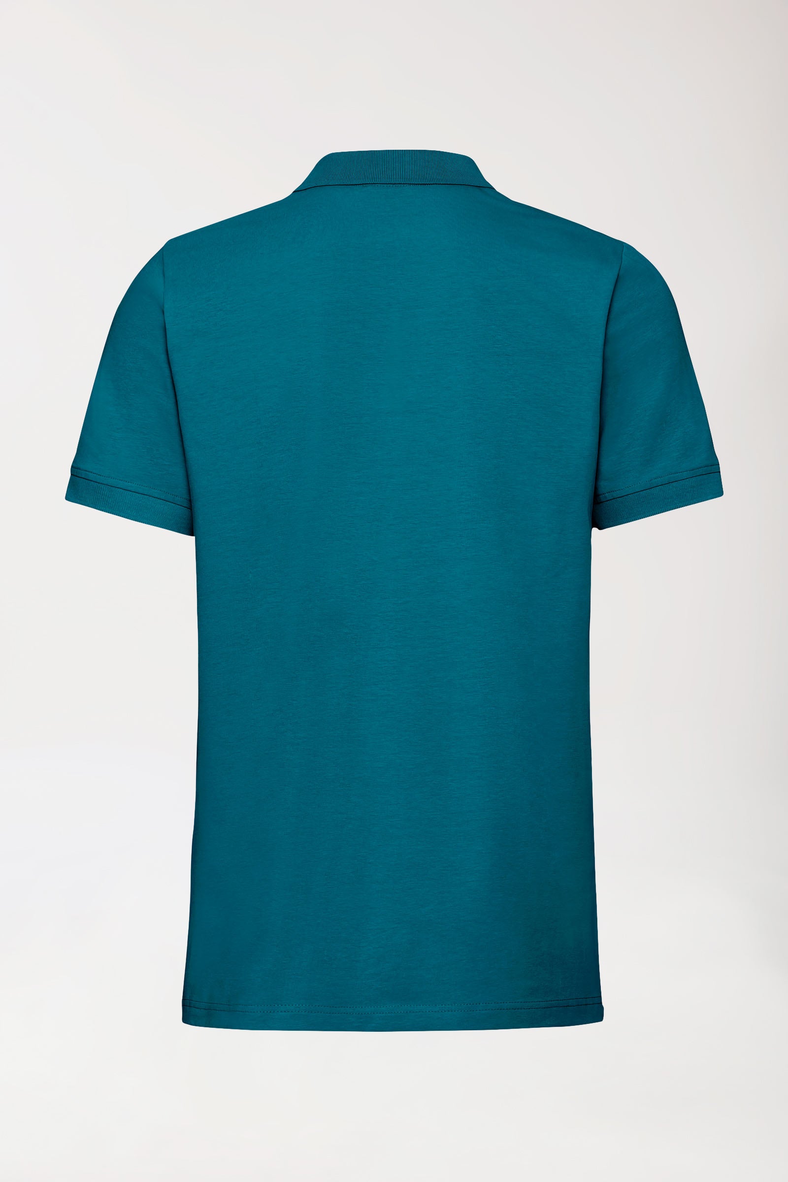 Stretch shirt heren - polokraag-knoopsluiting petrol