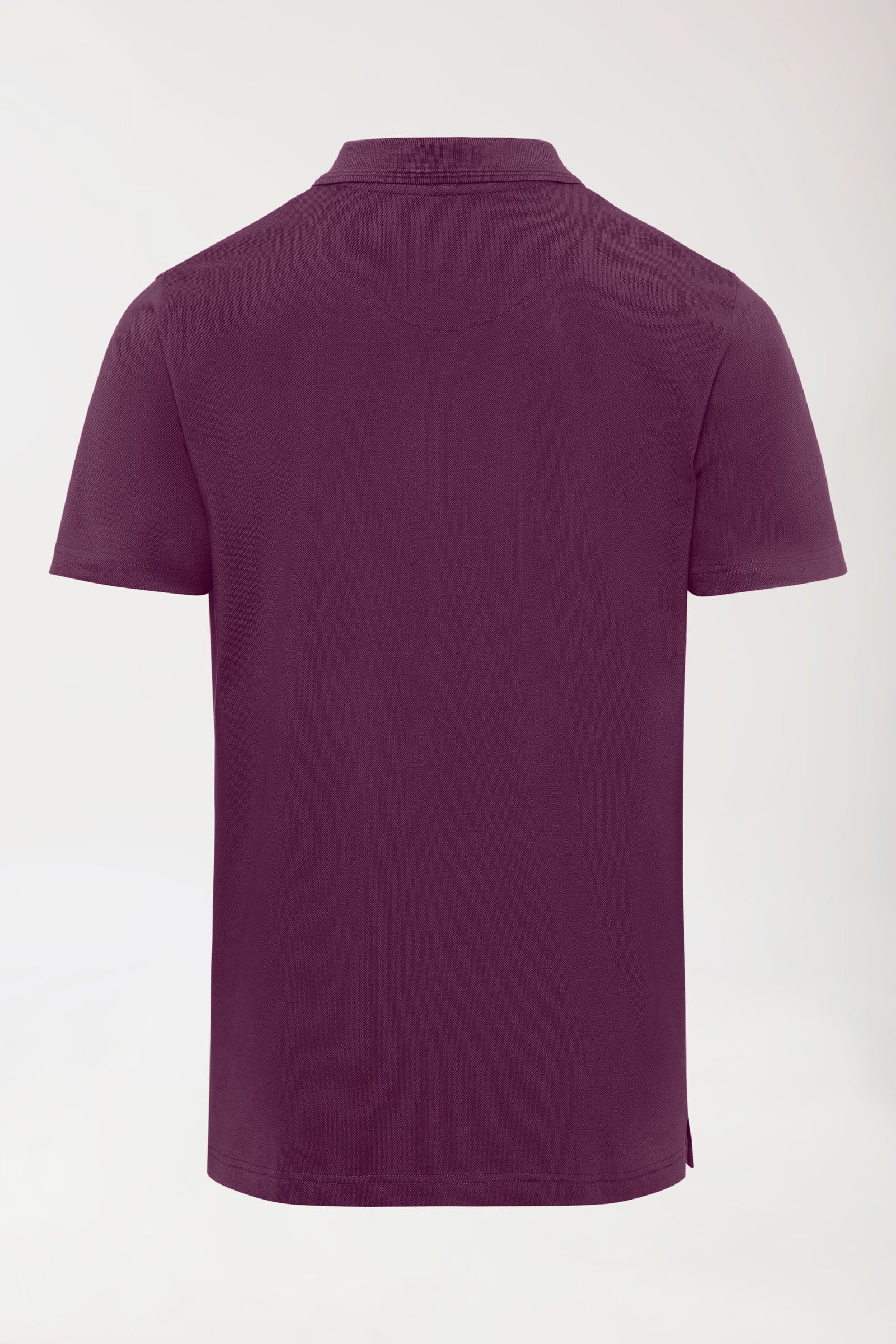 COMFY FLEX stretch shirt heren - polokraag pruimen, Achterzijde view 