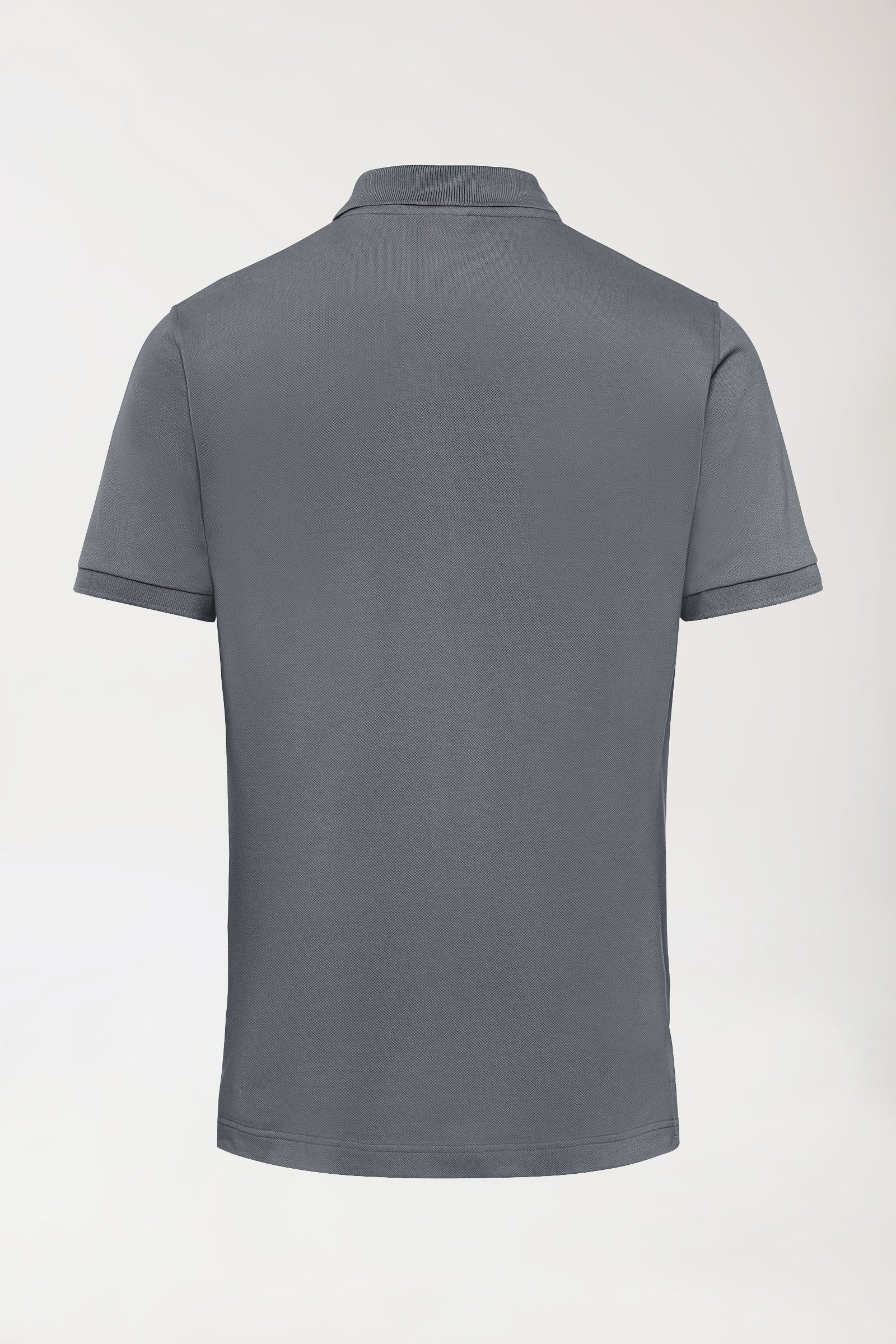 Stretch shirt heren - polokraag steengrijs, Achterzijde view 