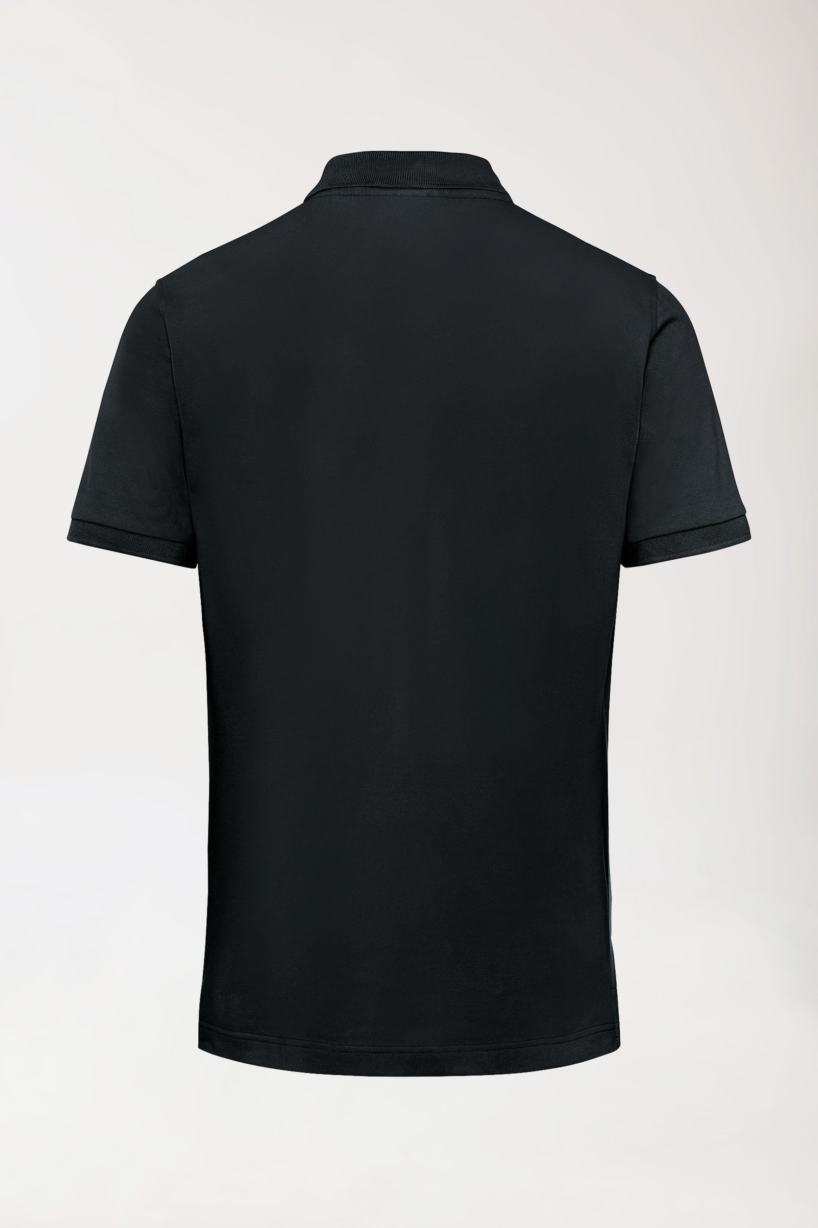 Stretch shirt heren - polokraag zwart, Achterzijde view 