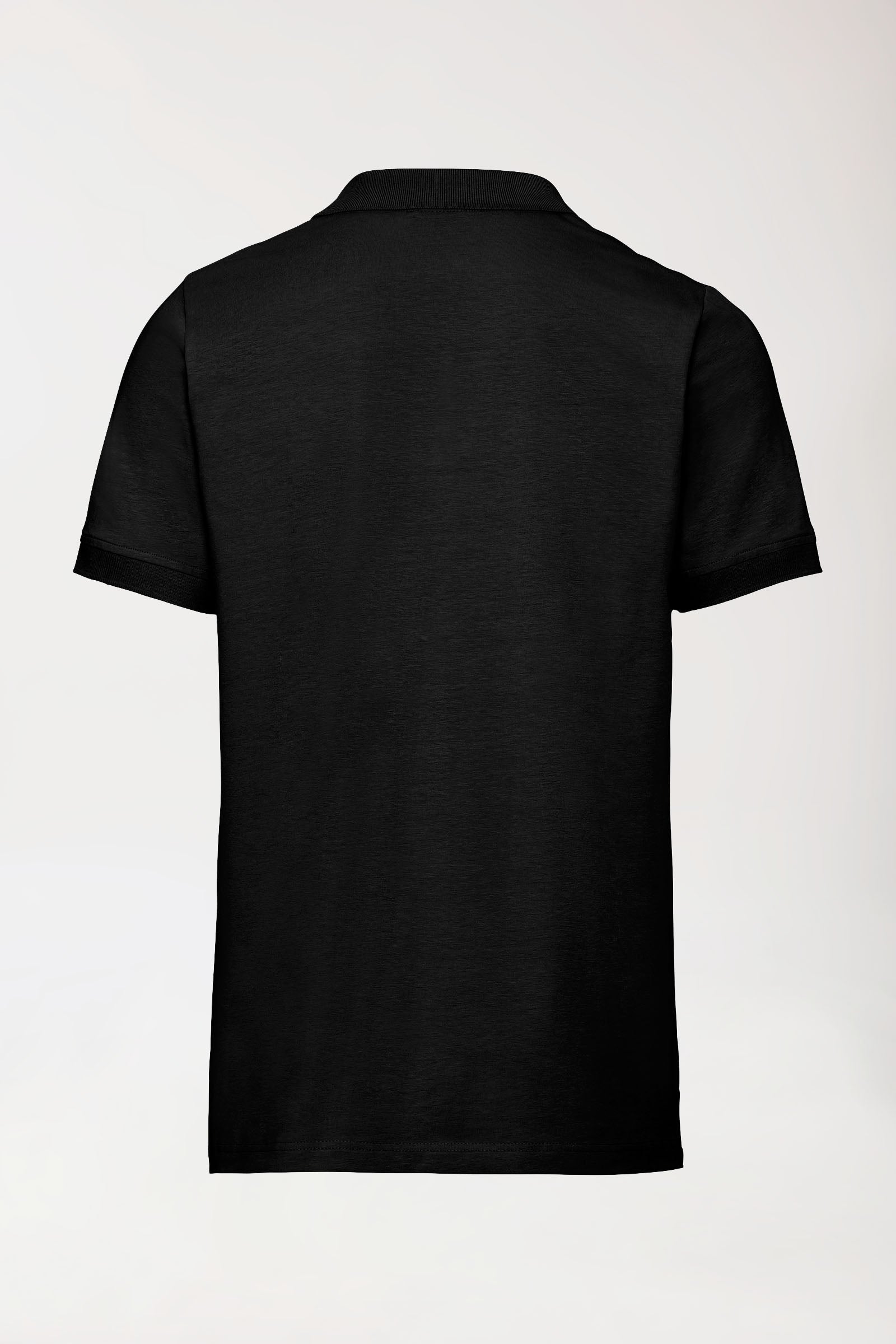 Stretch shirt heren - polokraag-knoopsluiting zwart