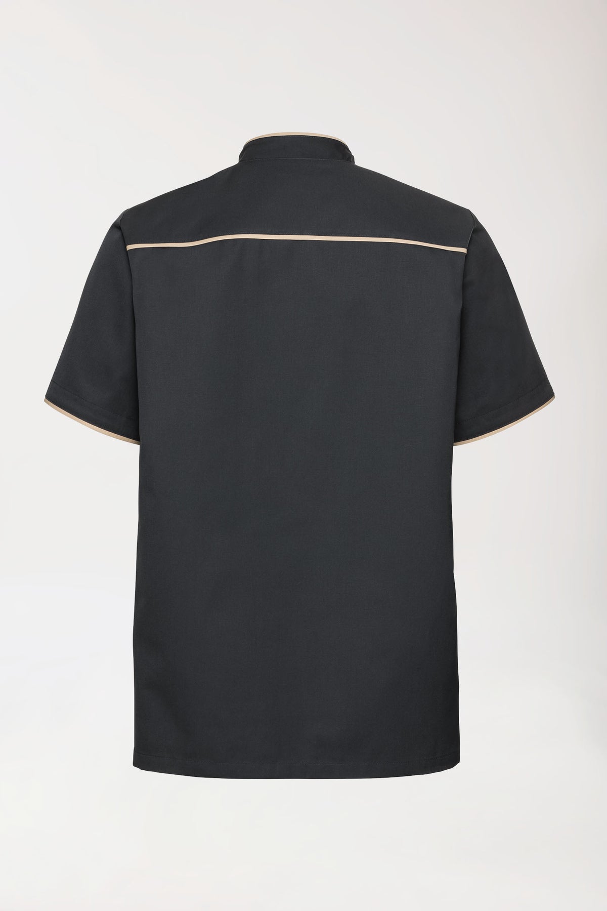 Beauty tuniek heren - met knoopsluiting antraciet/bisquit, Achterzijde view 