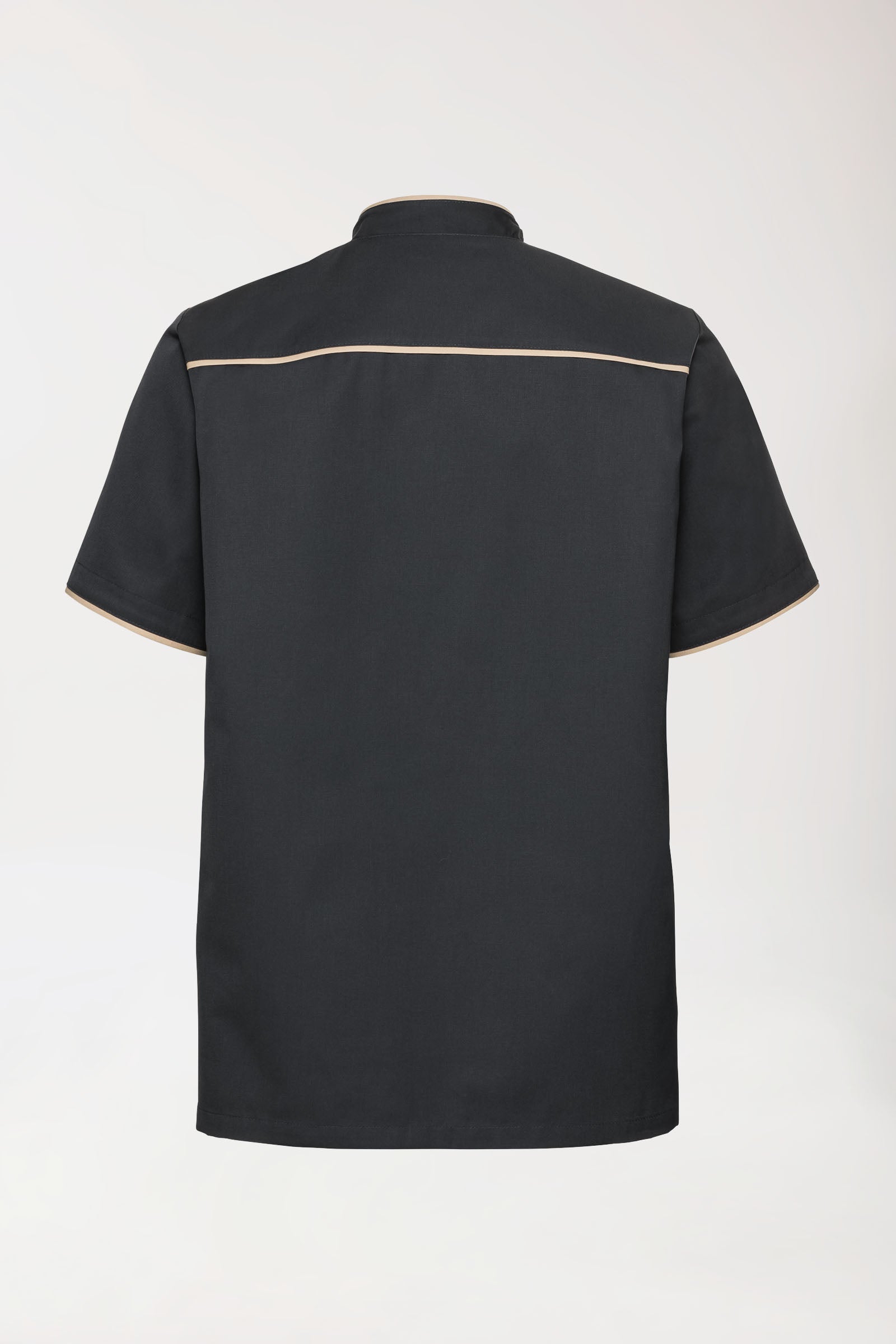 Beauty tuniek heren - met knoopsluiting antraciet/bisquit, Achterzijde view 