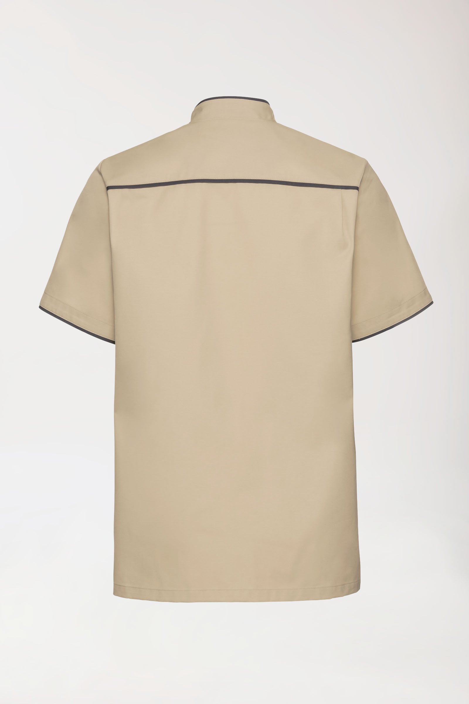 Beauty tuniek heren - met knoopsluiting bisquit/antraciet, Achterzijde view 