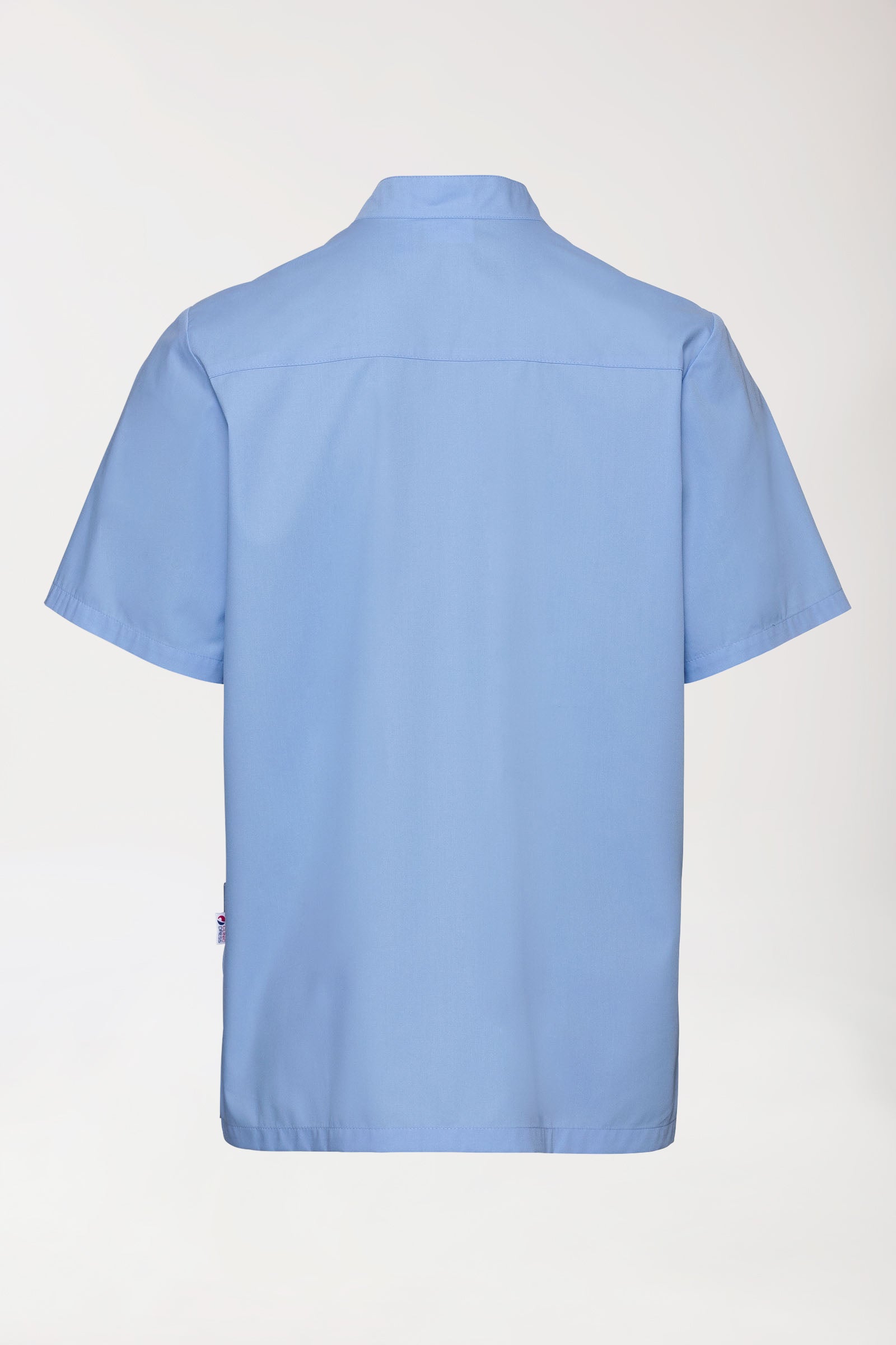 Stretch heren tuniek - met knoopsluiting hemelsblauw, Achterzijde view 