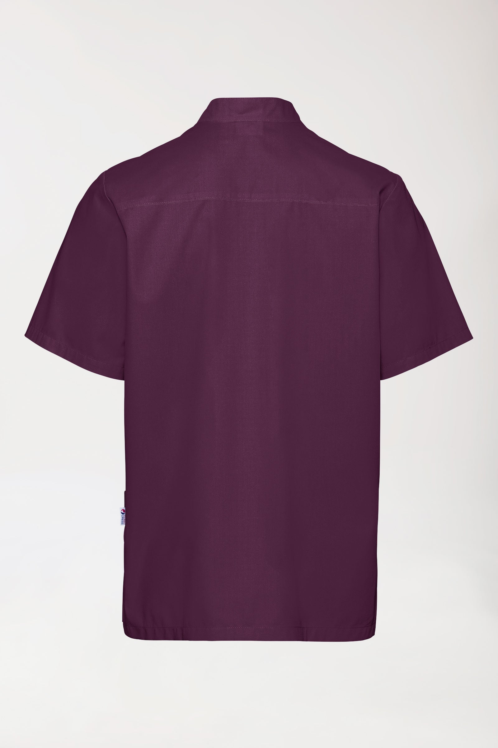 Stretch heren tuniek - met knoopsluiting pruimen, Achterzijde view 