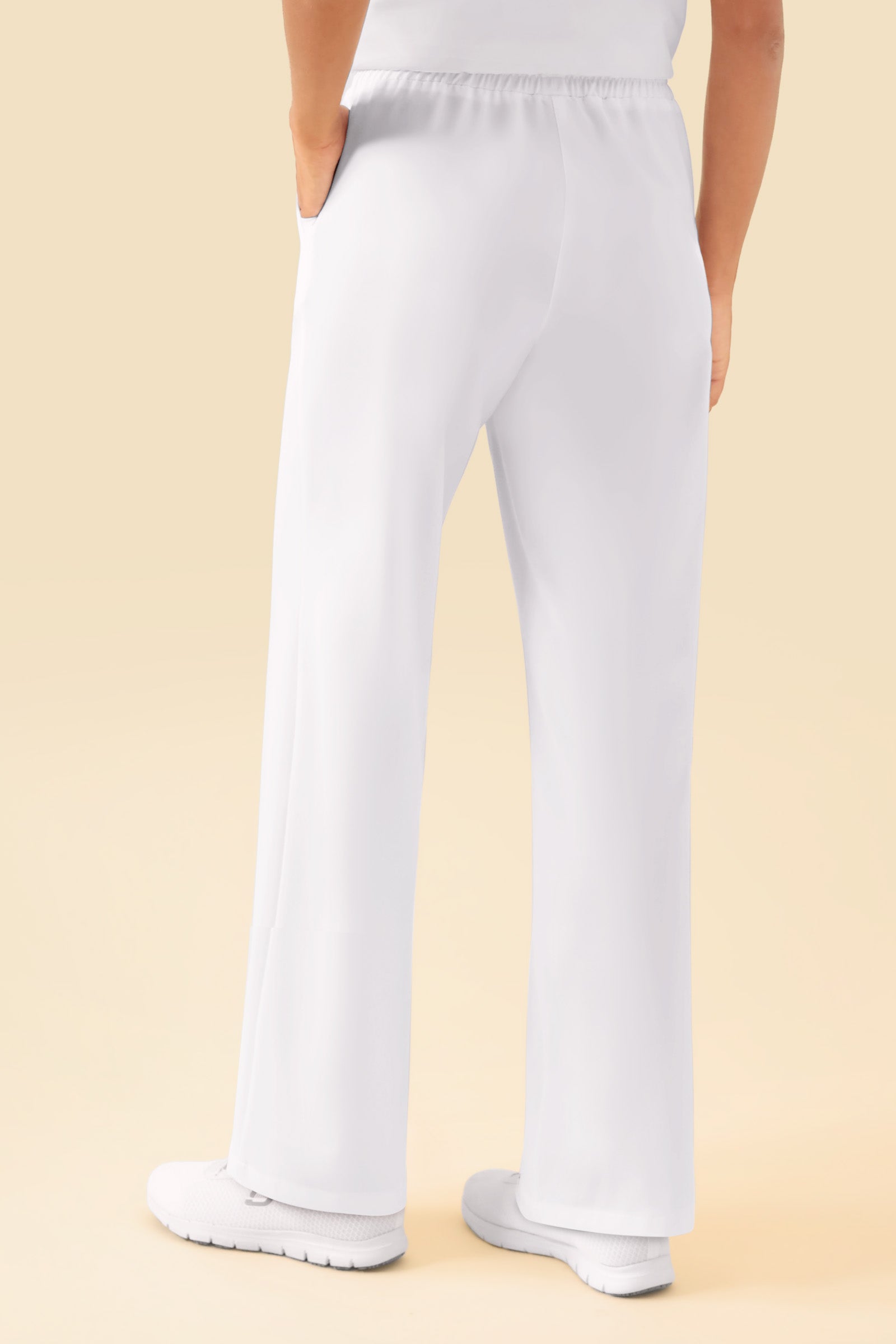 KAERE broek dames - wijd been wit, Achterzijde view 