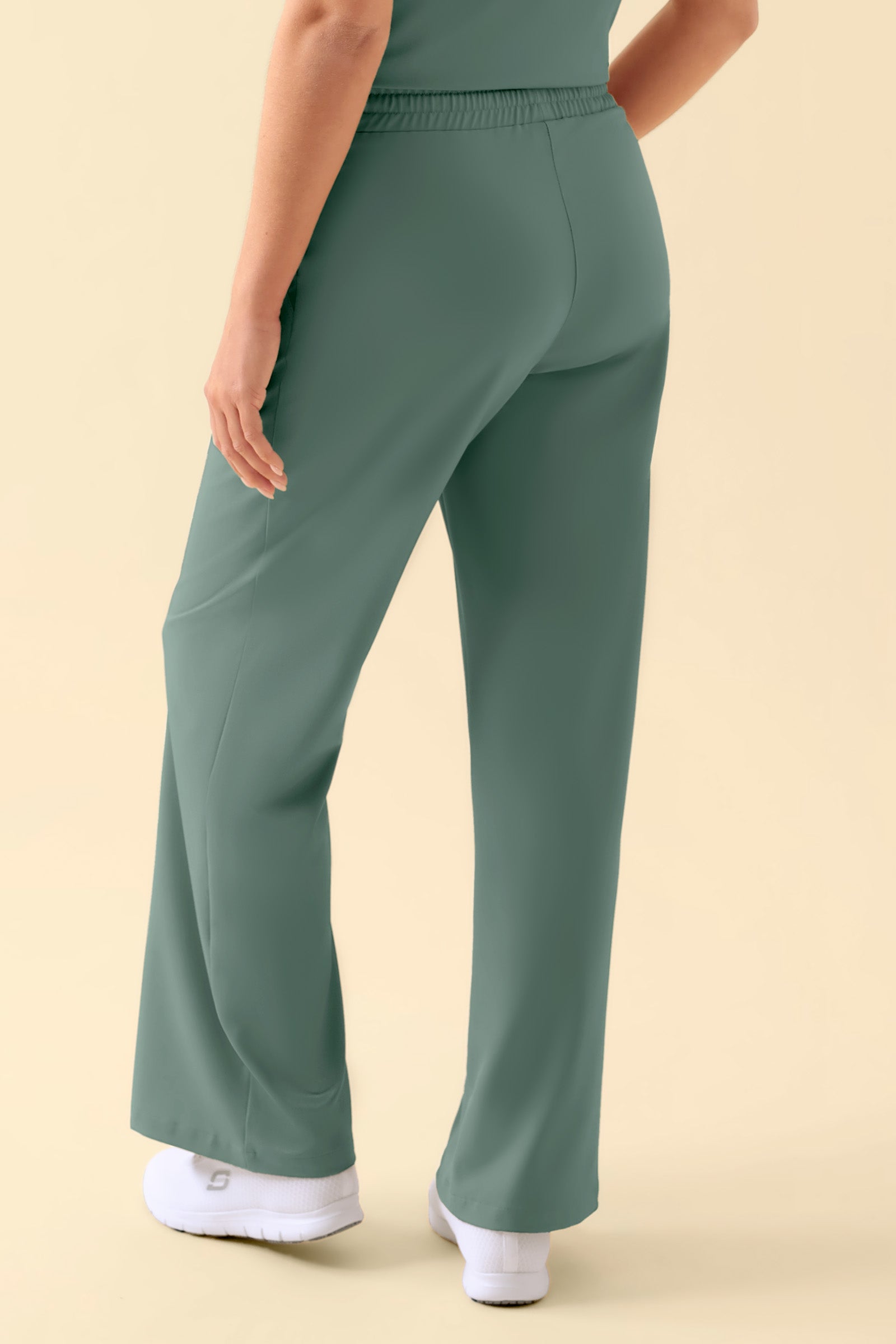 KAERE broek dames - wijd been donkergroen, Achterzijde view 