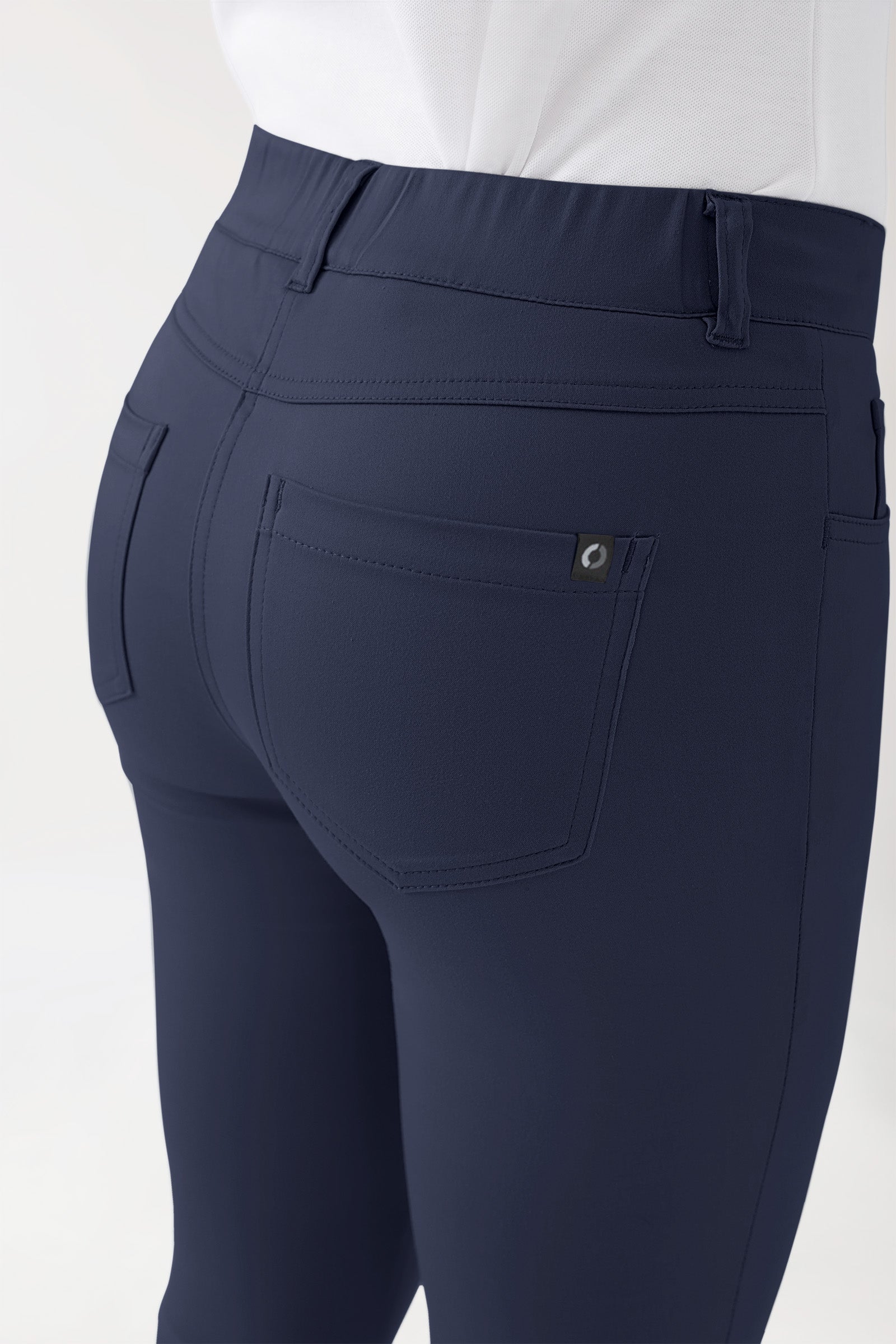 COMFY FLEX 5-pocket broek dames - slanke pijp navy, Achterzijde view 
