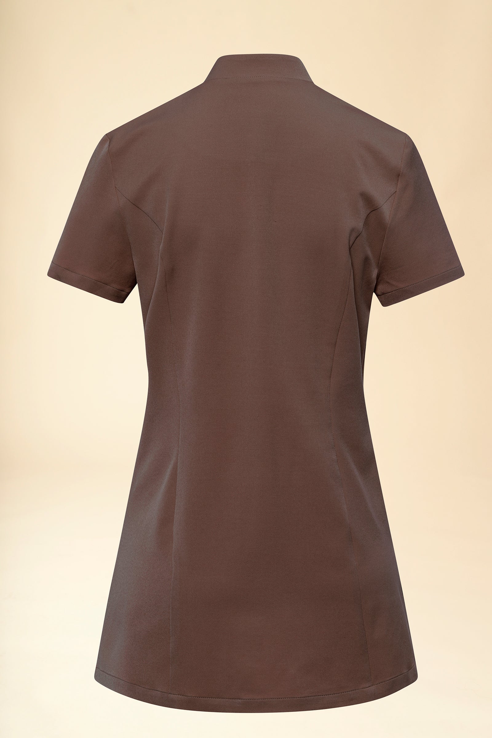 KAERE tuniek dames - asymetrische knoopsluiting coffee, Achterzijde view 
